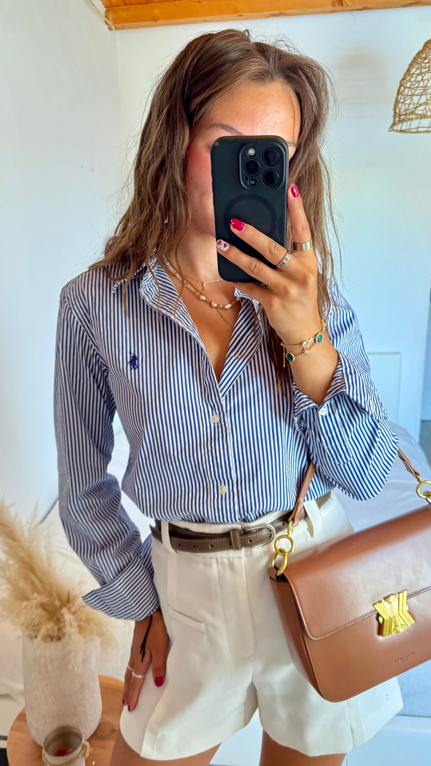 Chemise rayée bleue Ralph Lauren - S