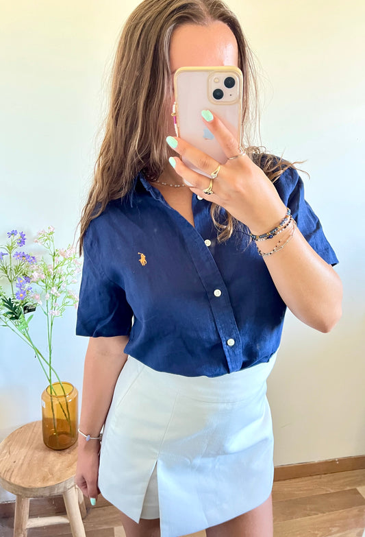Chemise en lin marine Ralph Lauren - S