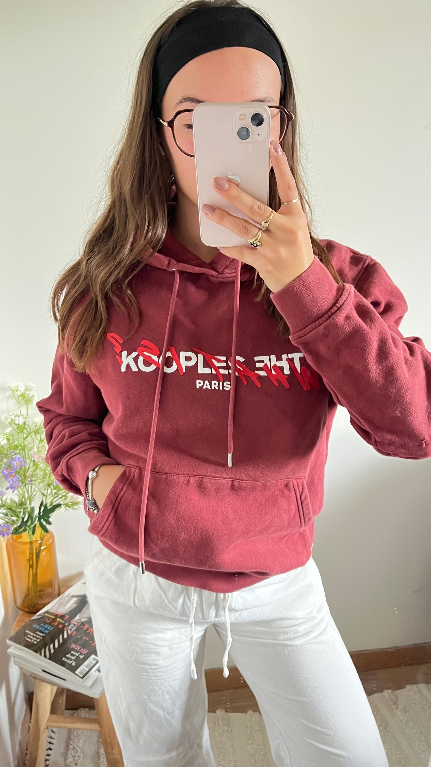 Sweat à capuche bordeaux The Kooples - M