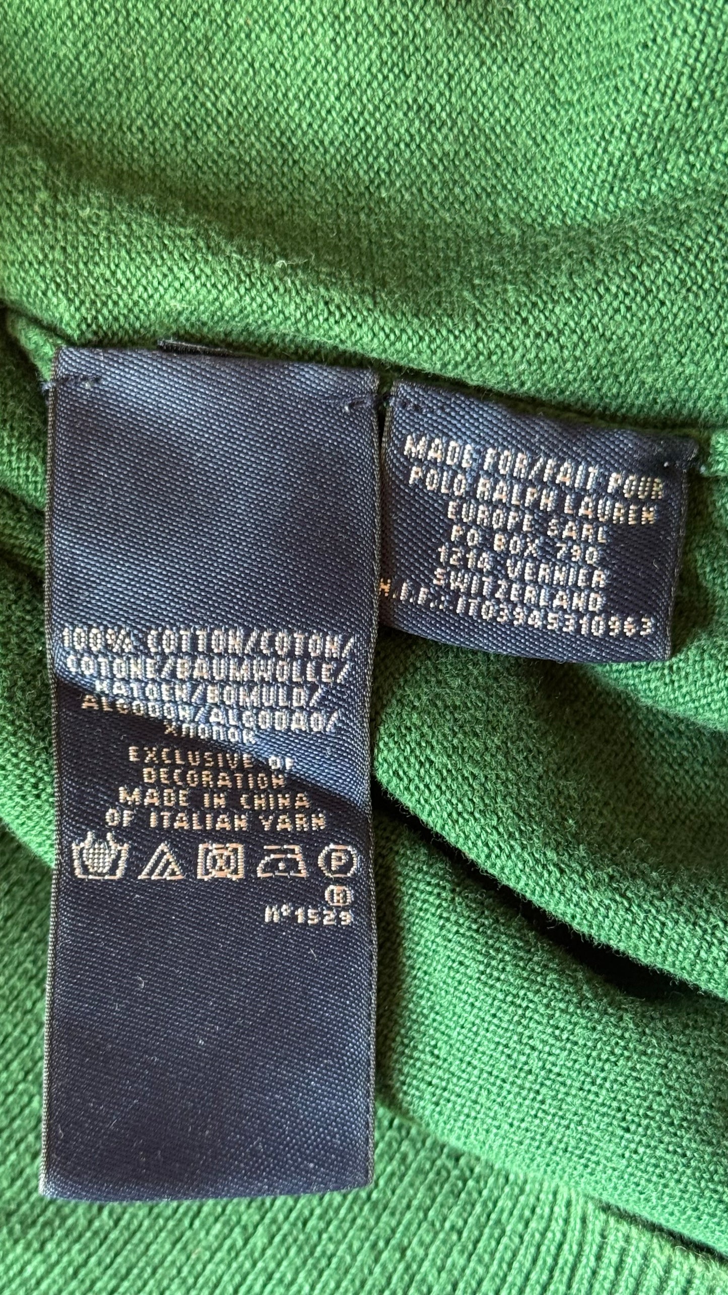 Pull col V vert sapin Ralph Lauren - L