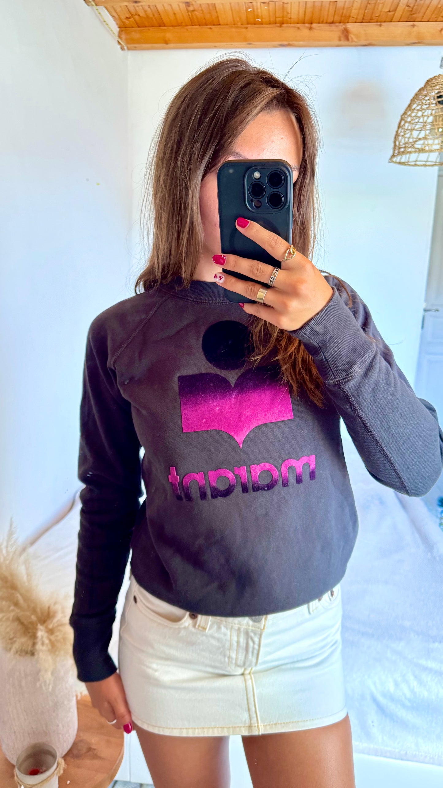 Sweat gris et violet Isabel Marant - S