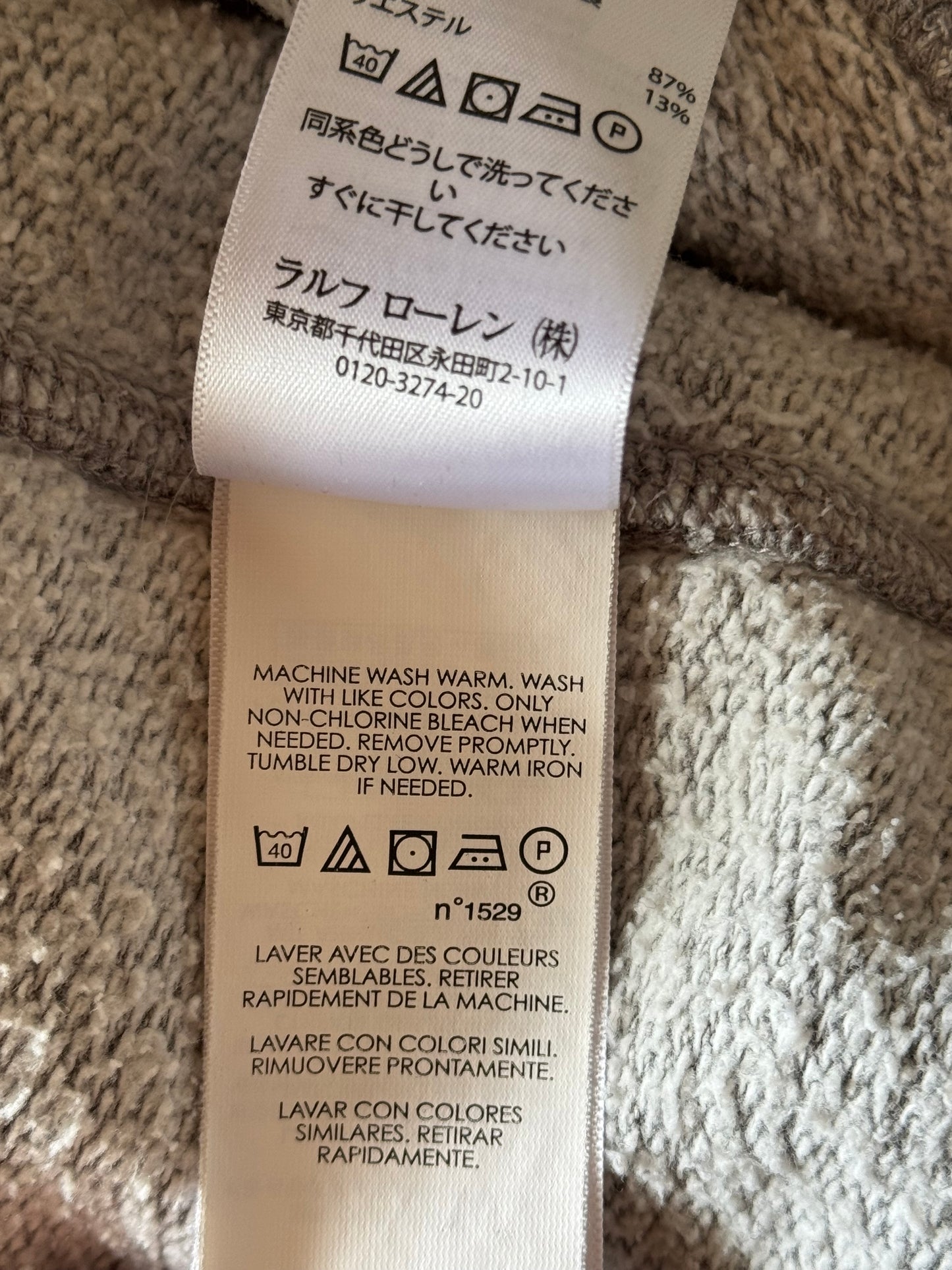 Sweat gris Teddy Bear Ralph Lauren - L unisex