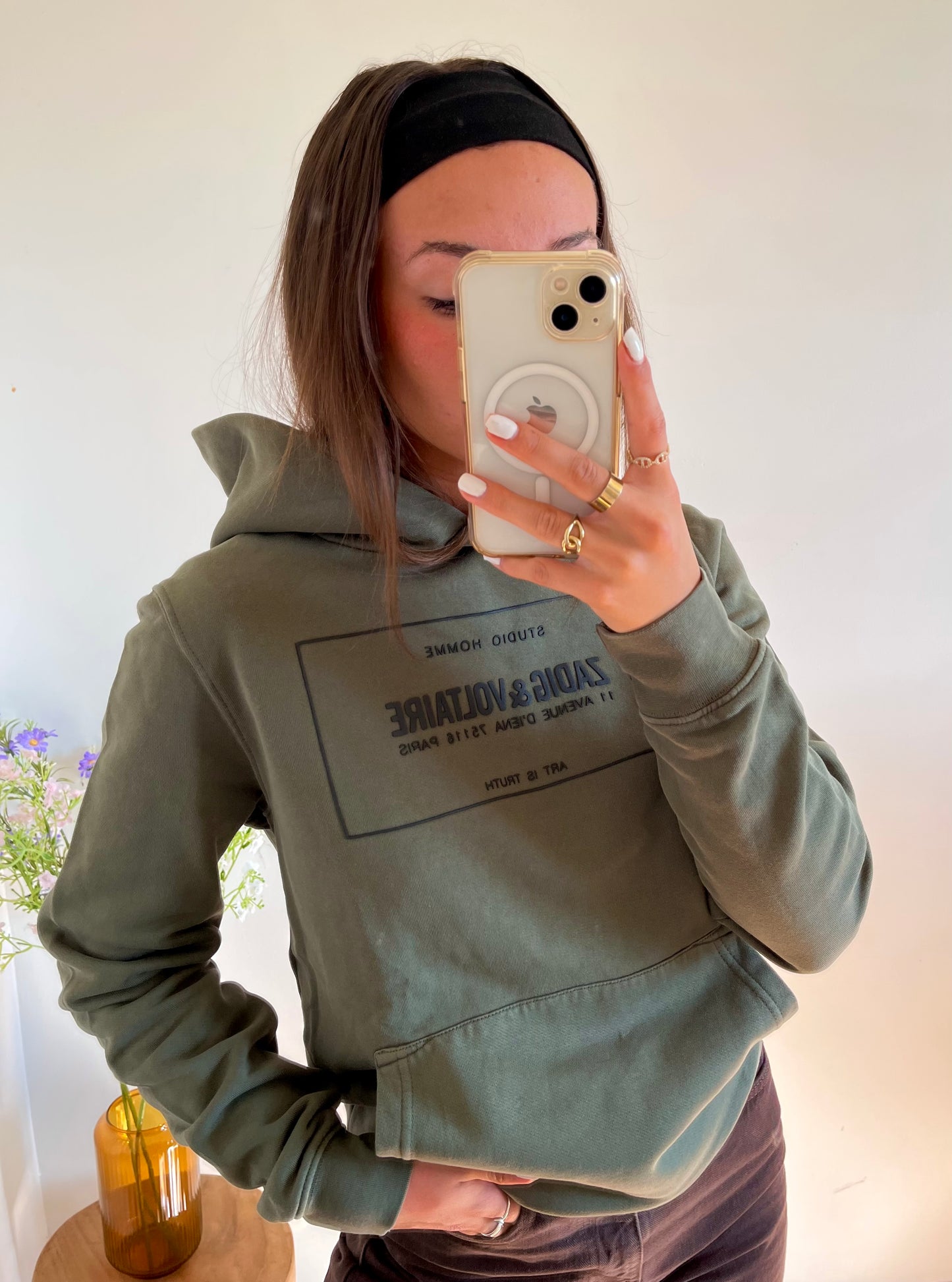 Sweat à capuche kaki Zadig & Voltaire - XS