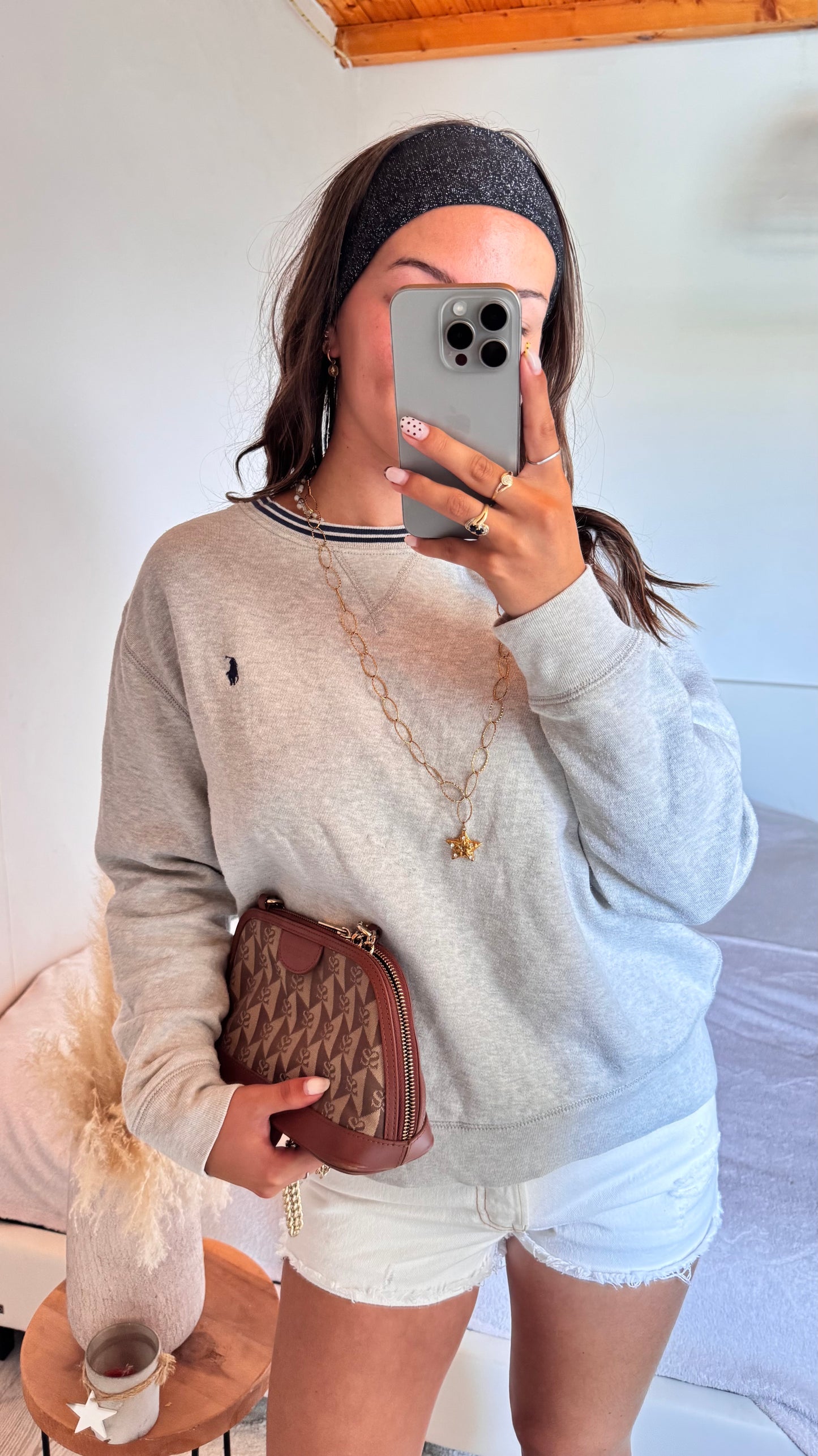 Sweat col rond gris Ralph Lauren -  S