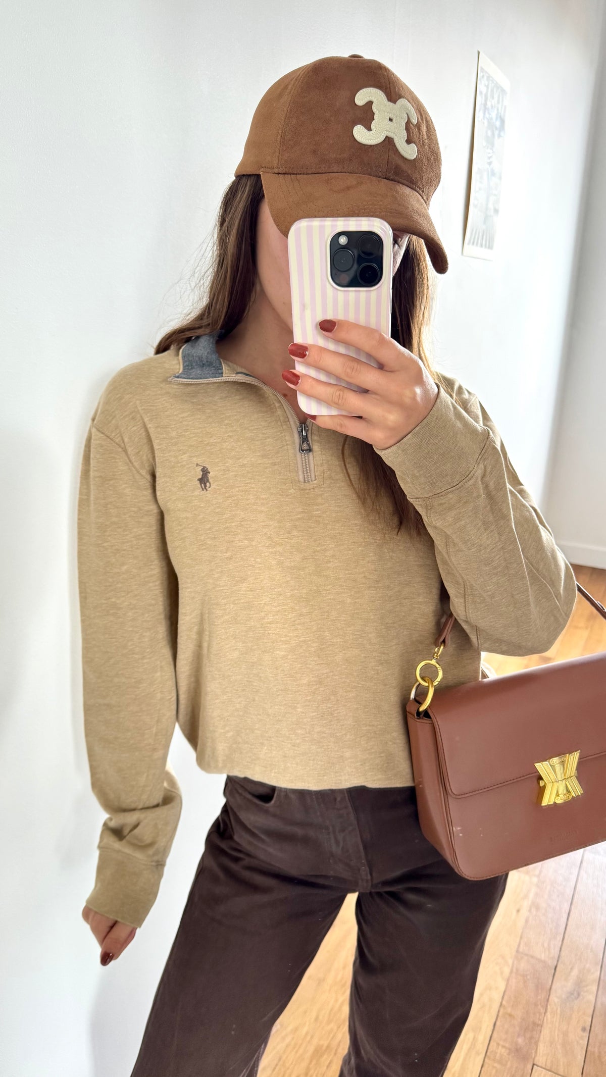 Pull demi-zip beige Ralph Lauren - S homme / M femme