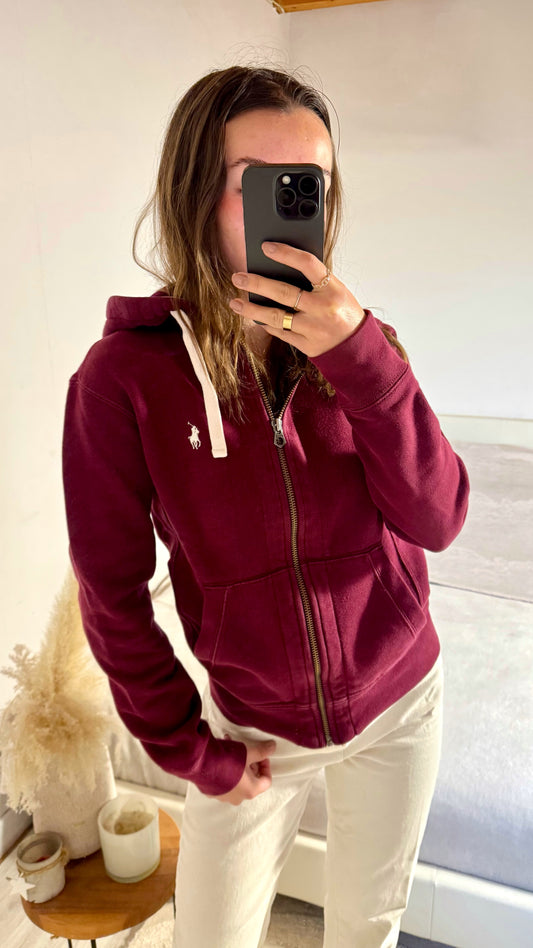 Veste à capuche bordeaux Ralph Lauren - XS homme / S femme