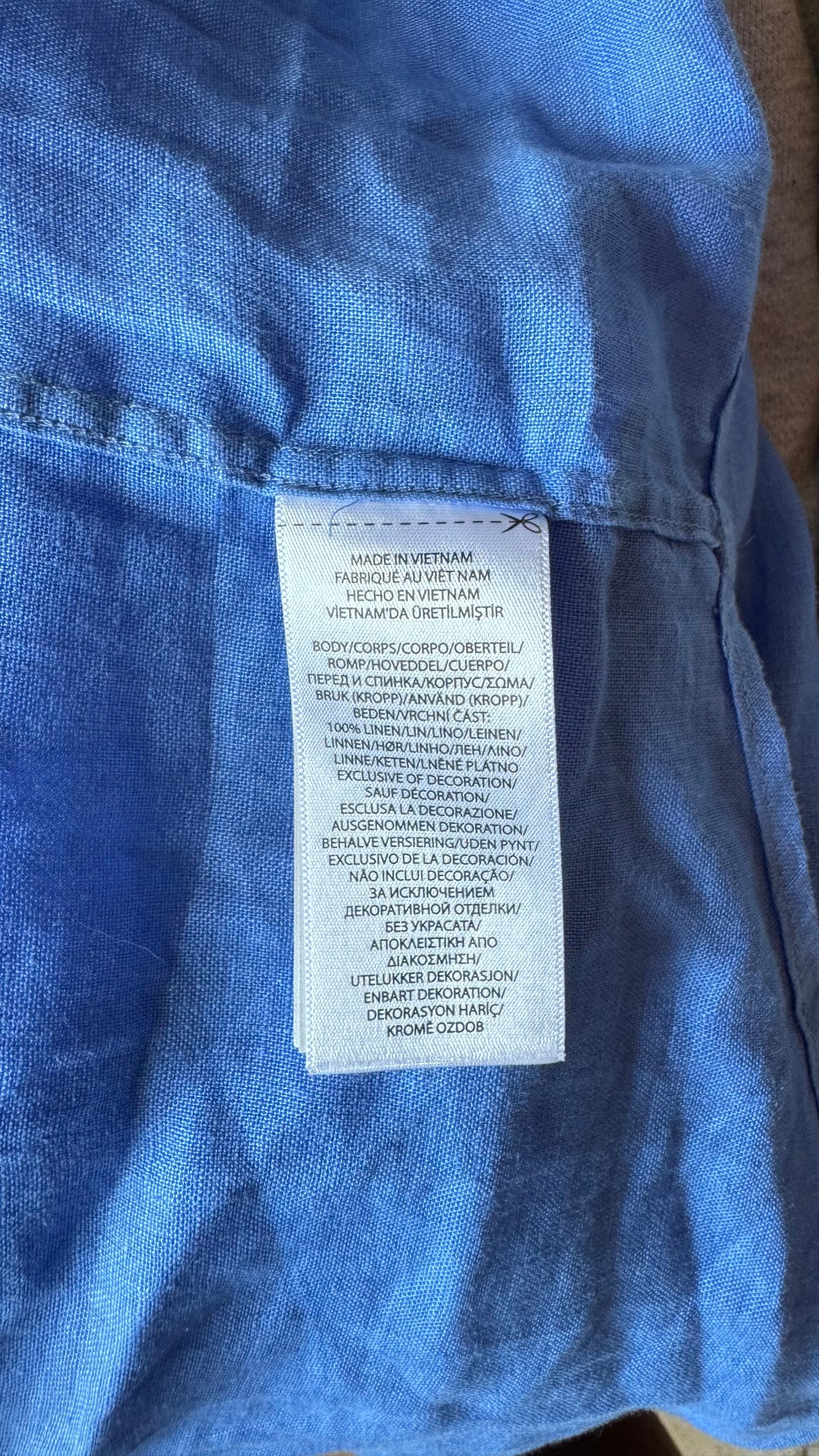 Chemise en lin bleu pastel Ralph Lauren - S