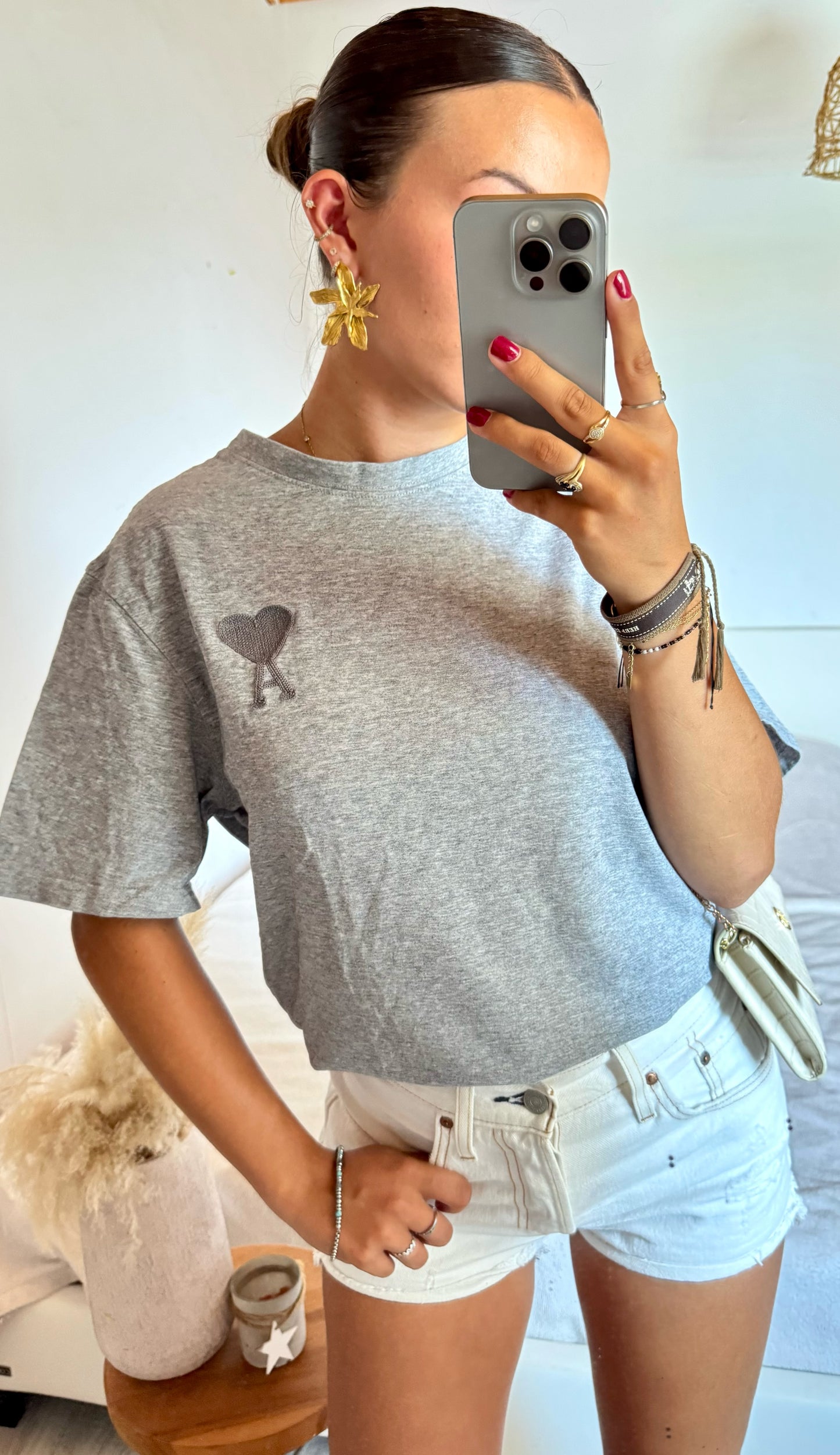 T-shirt gris Ami Paris - M