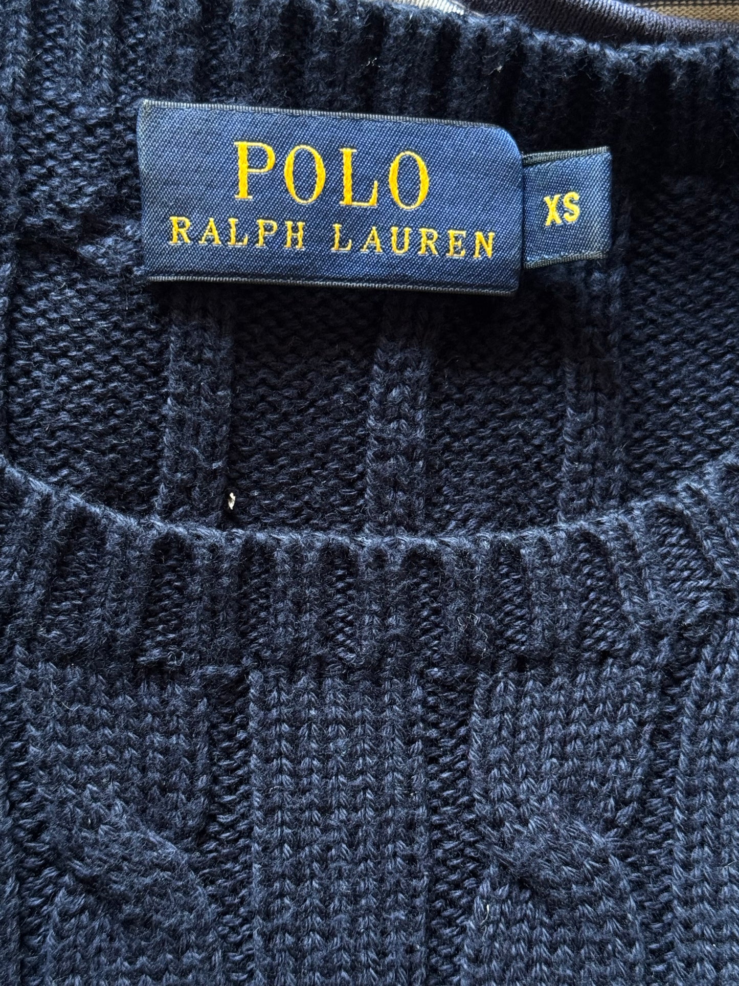 Pull torsadé bleu marine Ralph Lauren - XS