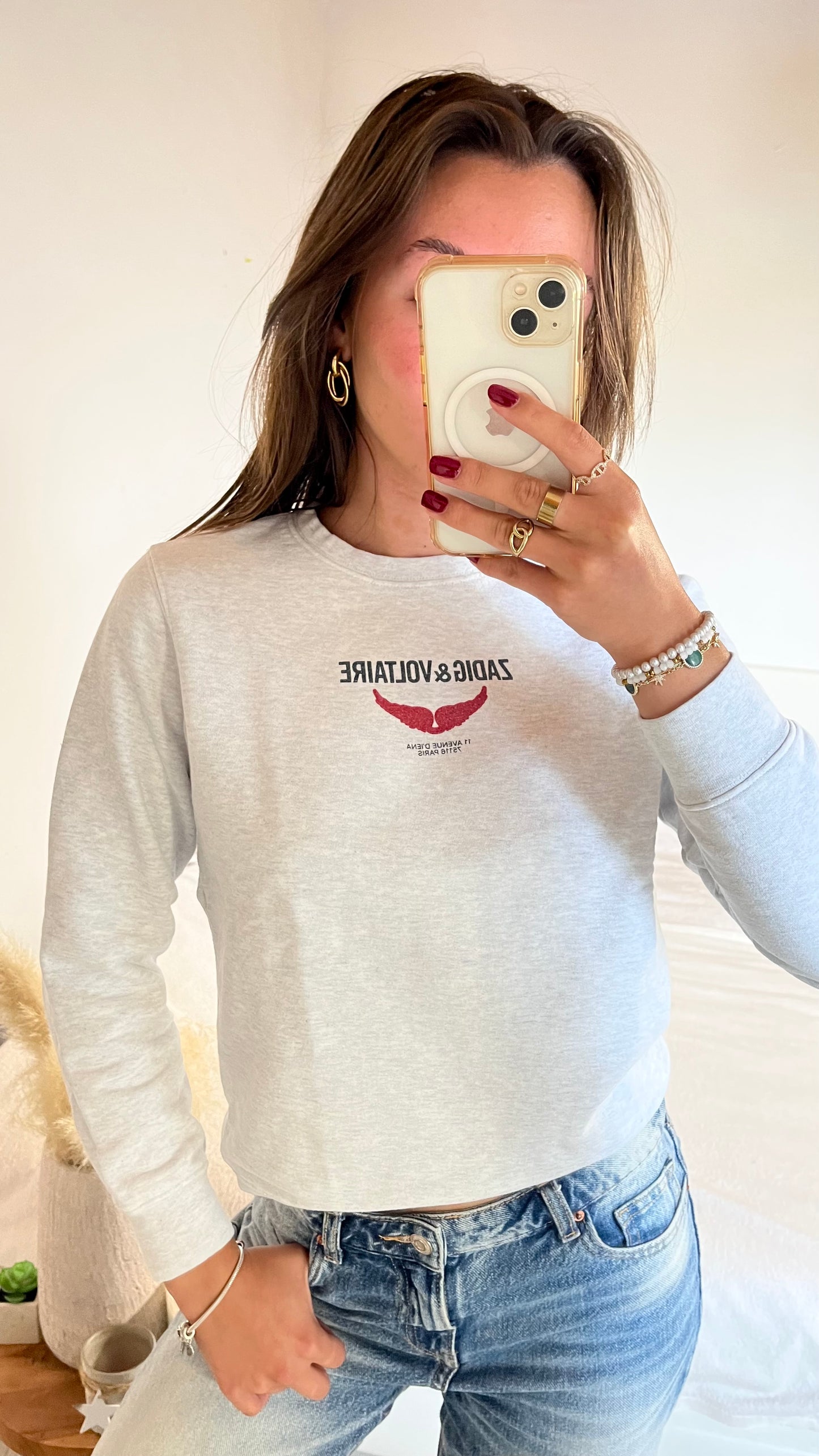 Sweat col rond gris Zadig & Voltaire - S