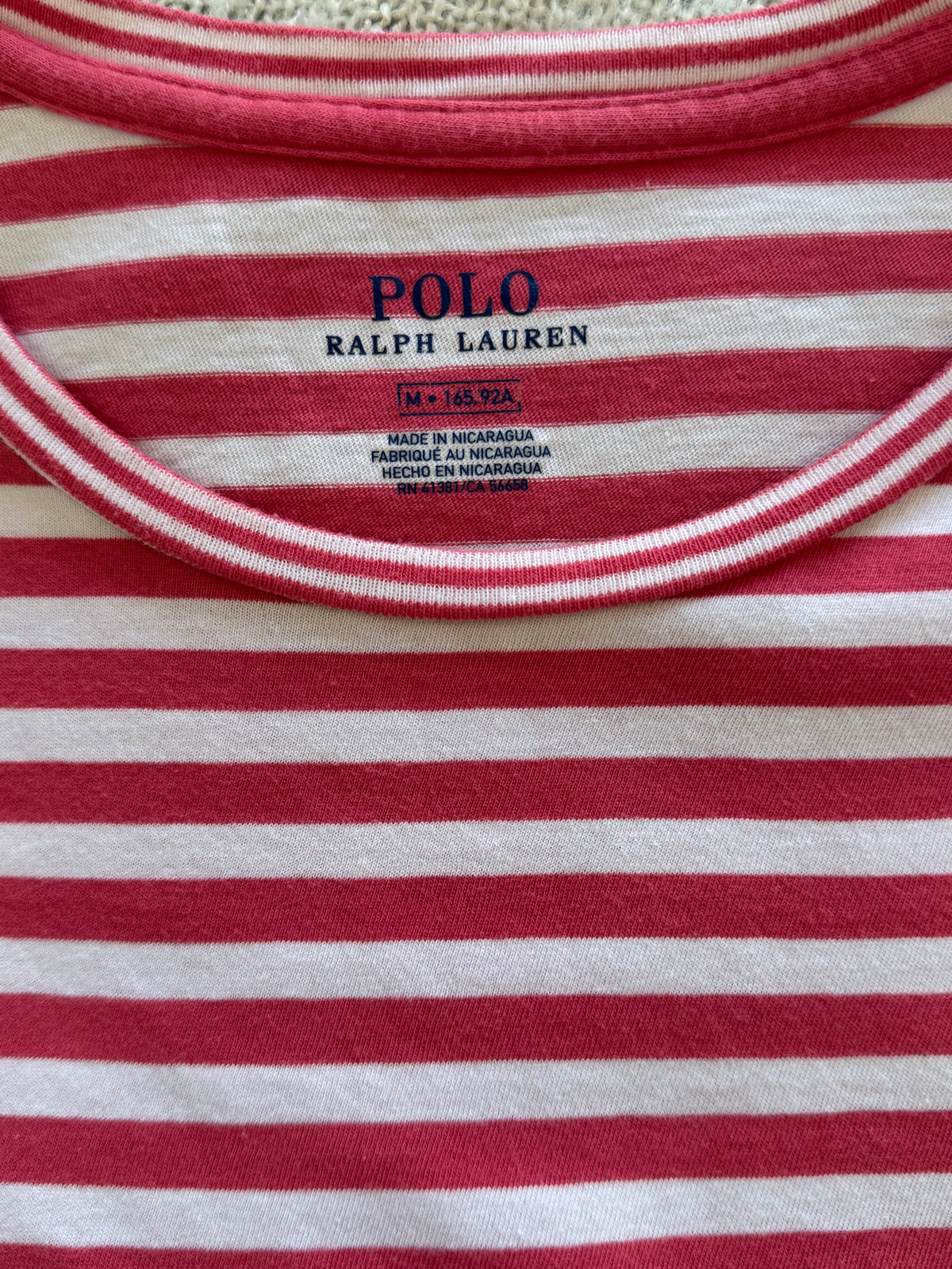 T-shirt à rayures framboise Ralph Lauren - M