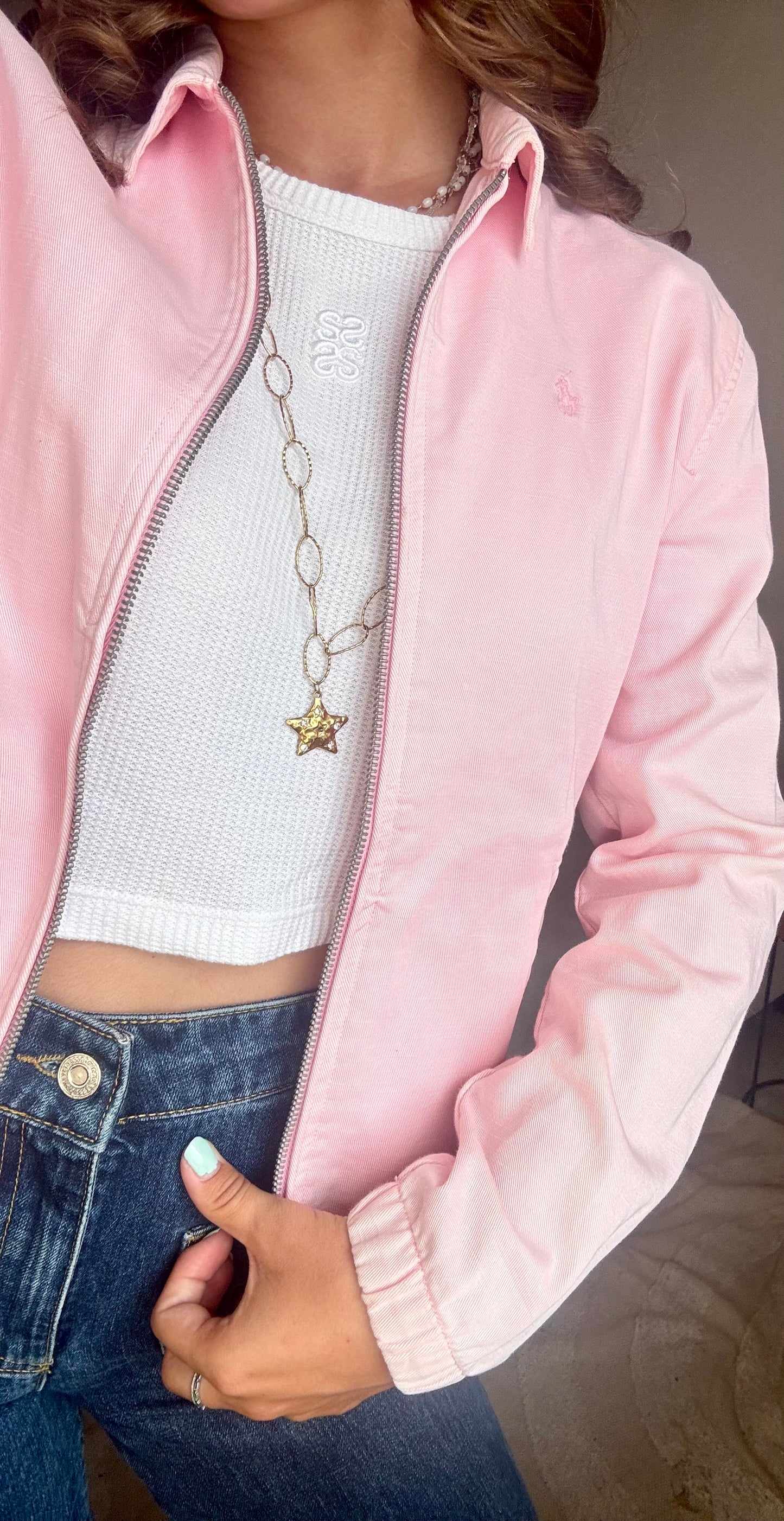 Veste toile de coton rose Ralph Lauren - S