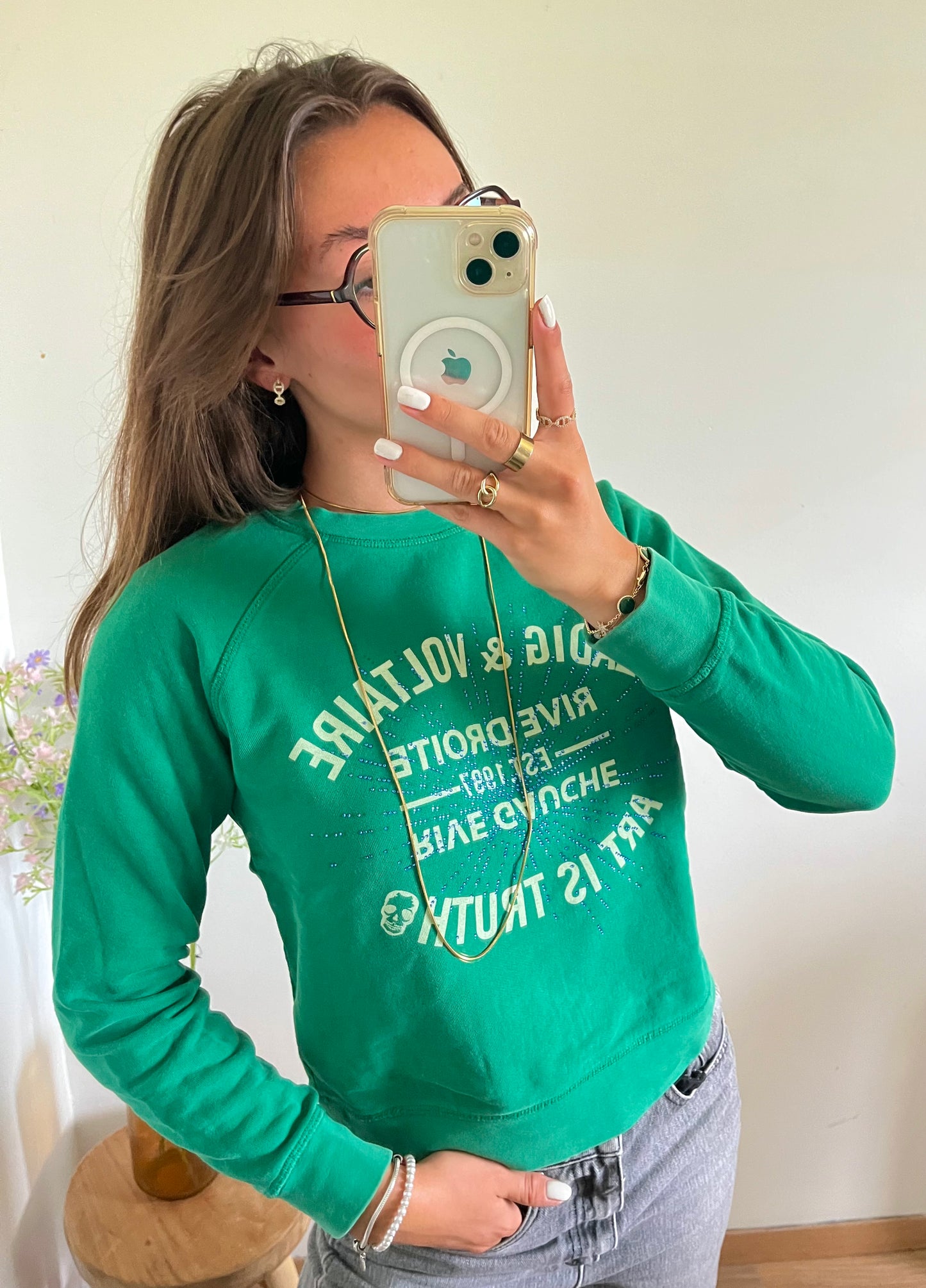 Sweat col rond vert Zadig & Voltaire - XS