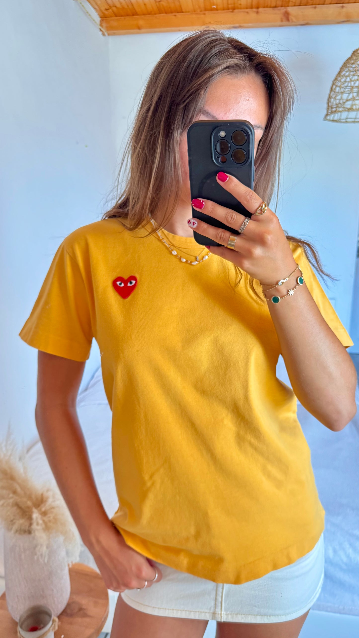 T-shirt jaune Comme des garçons - S