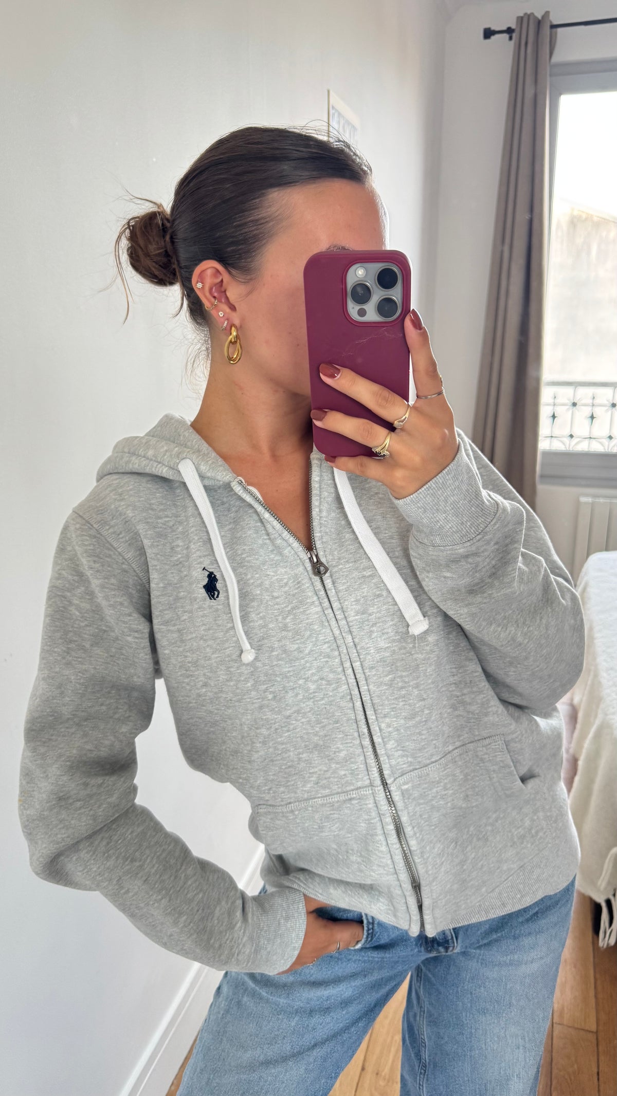 Gilet zippé gris Ralph Lauren - M