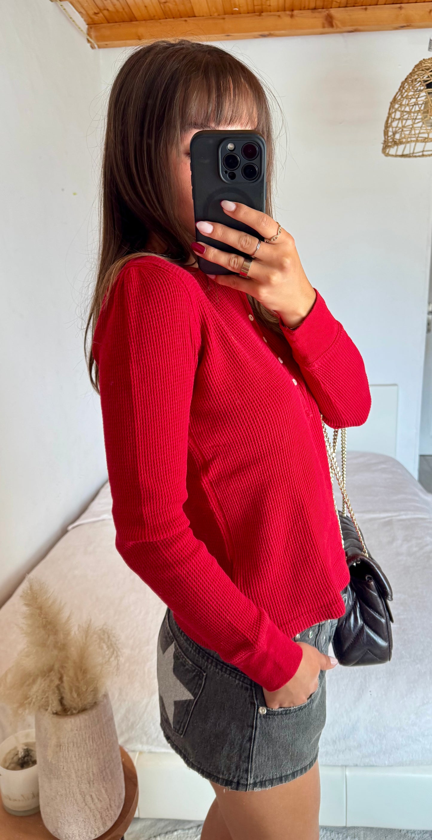 Pull polo rouge Ralph Lauren - XS