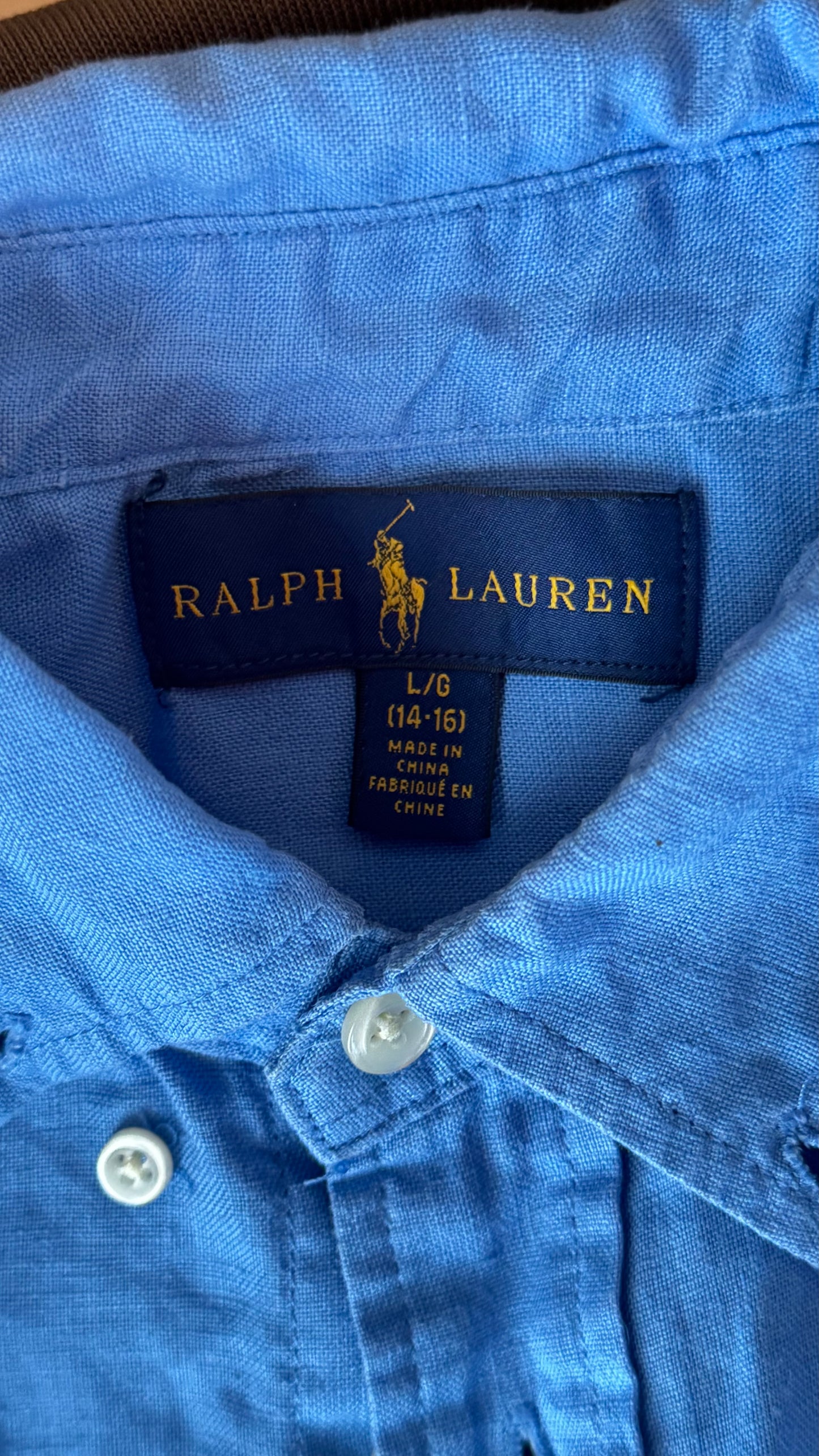 Chemise en lin bleu Ralph Lauren  - S