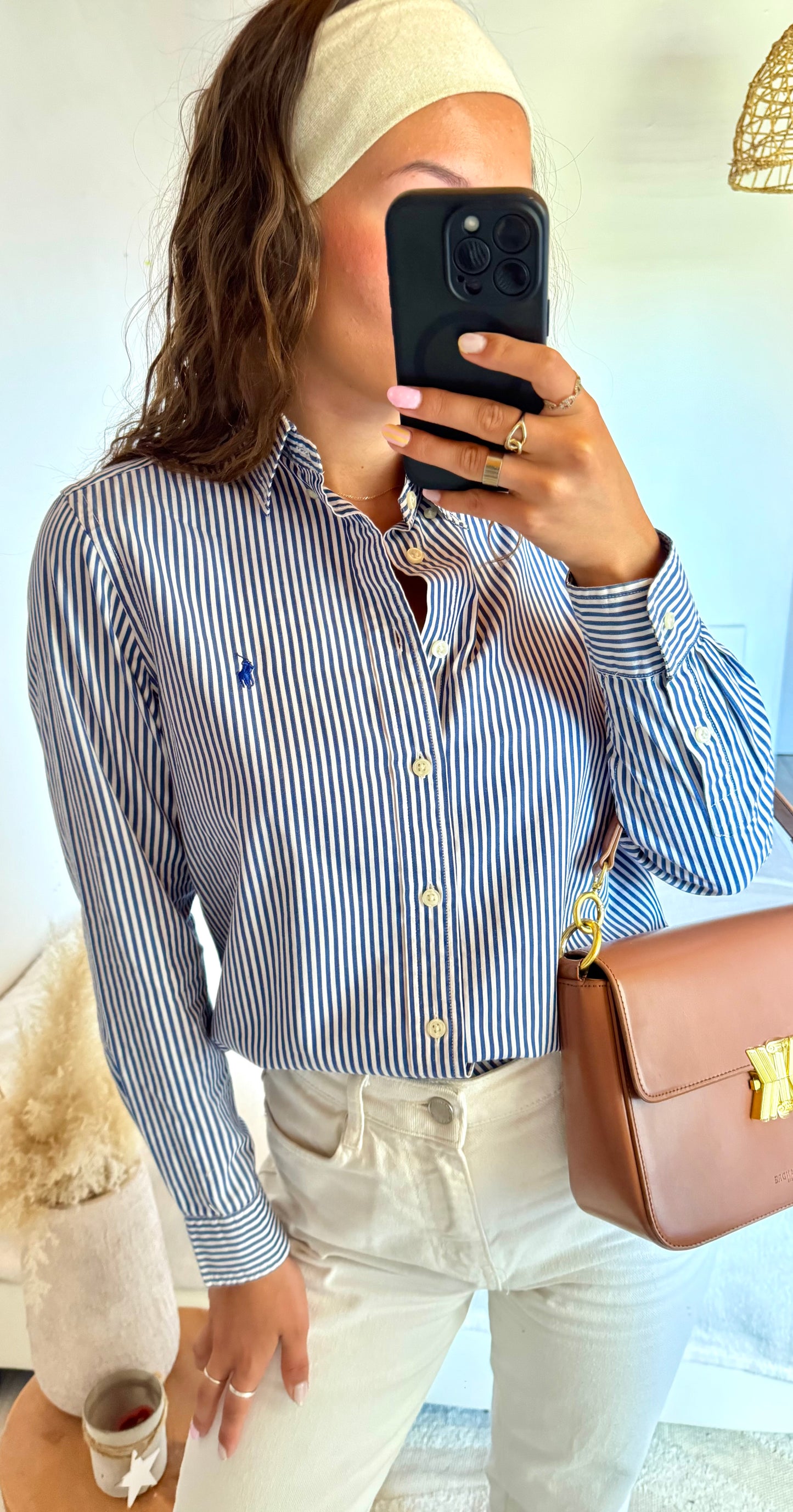 Chemise rayée bleue Ralph Lauren - XS