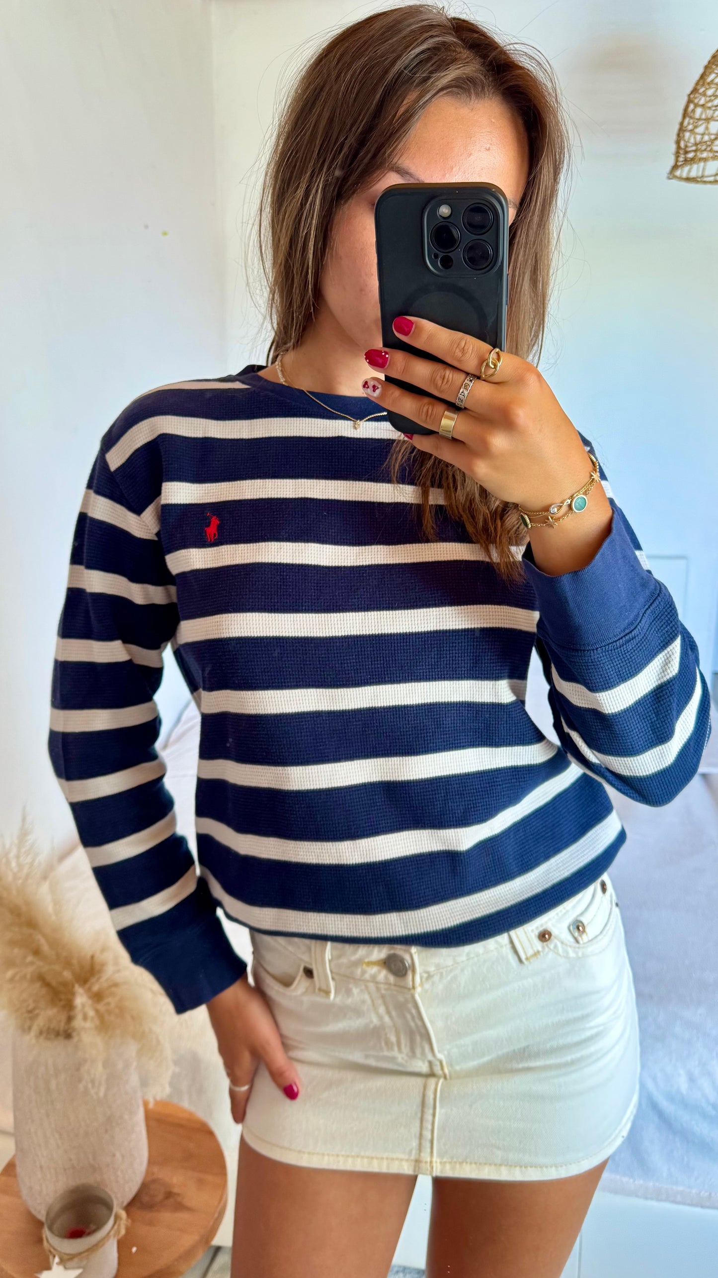 Pull col rond marinière Ralph Lauren - XS/S