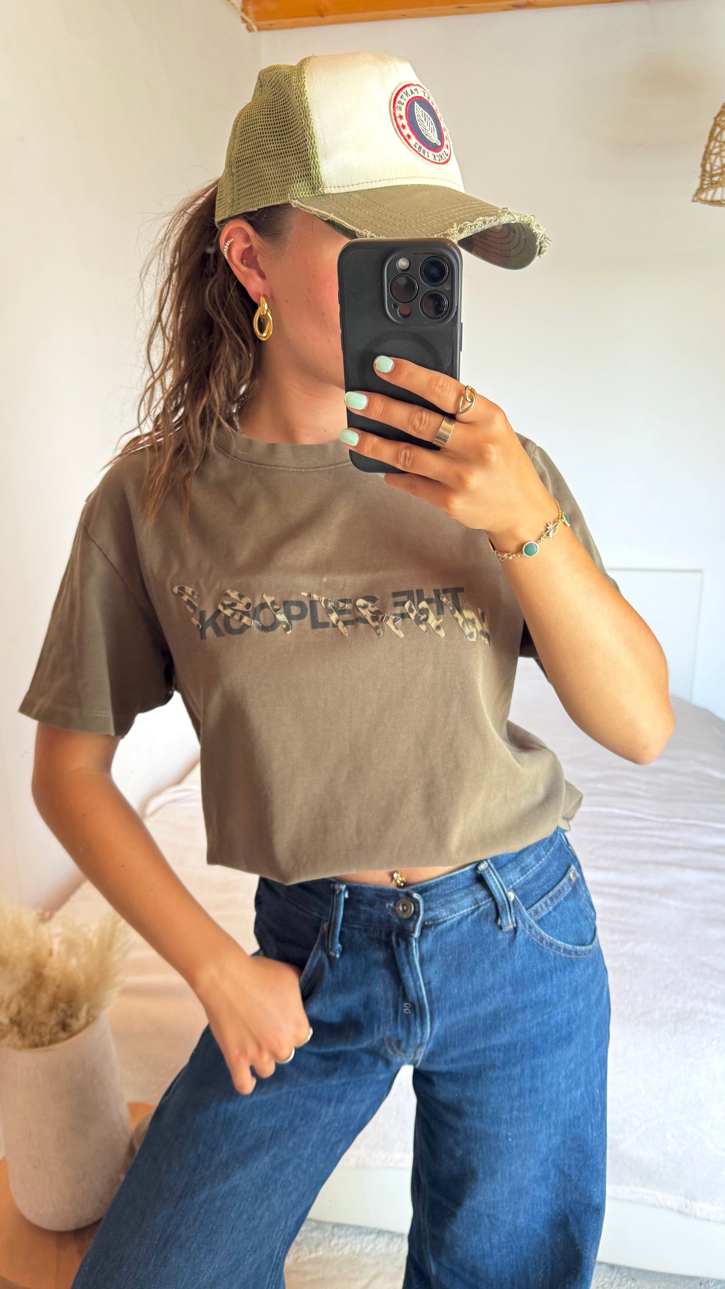 T-shirt kaki leopard The Kooples - M