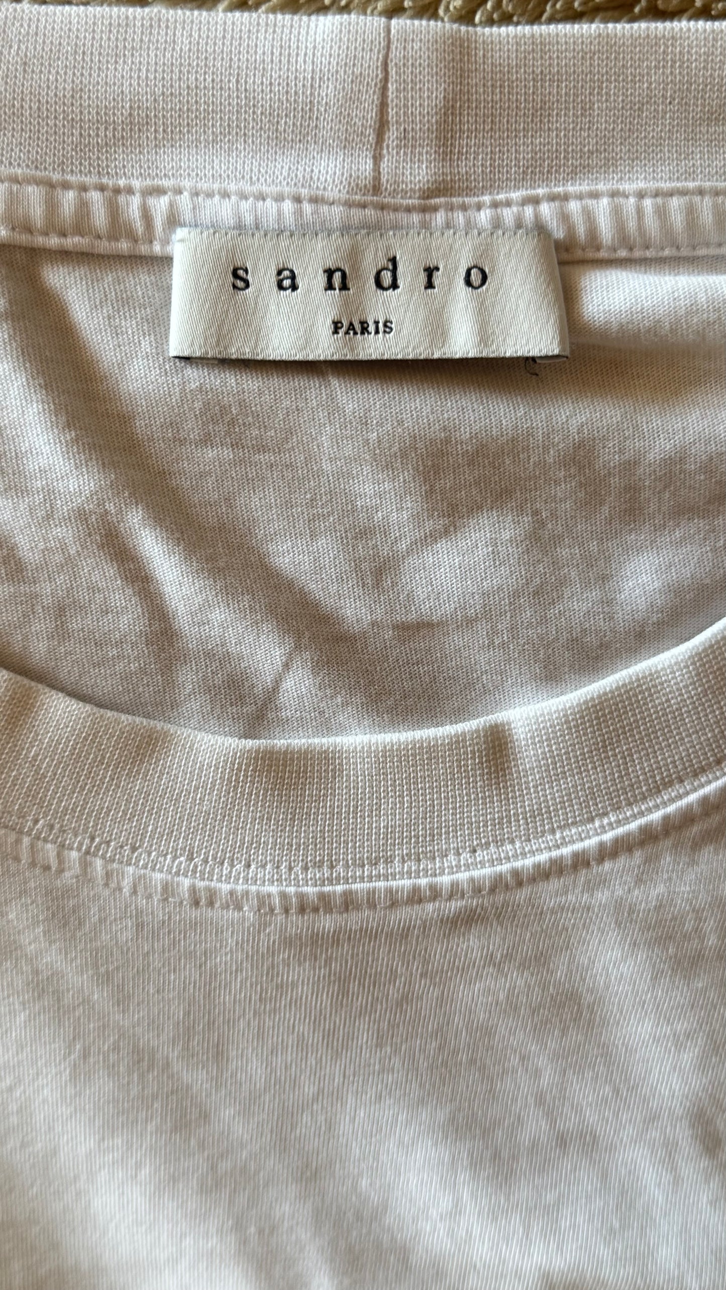 T-shirt blanc brodé Sandro - M