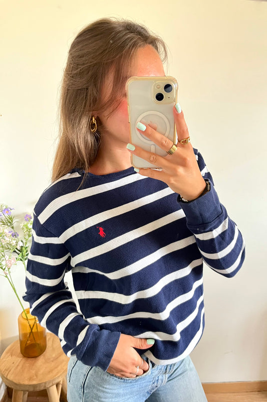 Pull col rond marinière Ralph Lauren - S