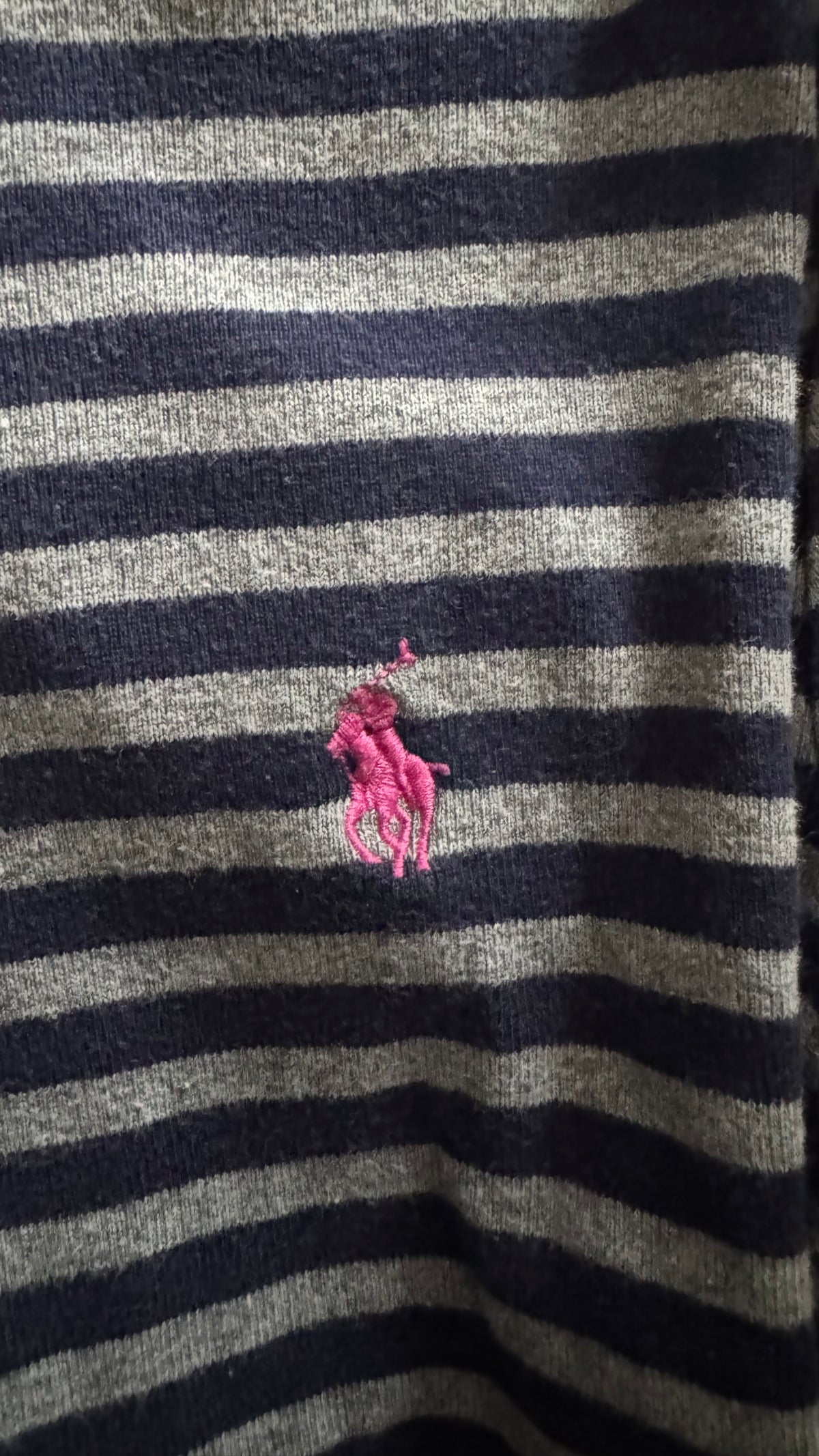 Pull col rond rayé gris Ralph Lauren - L