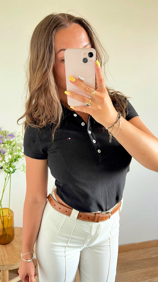 Polo noir Tommy Hilfiger - S