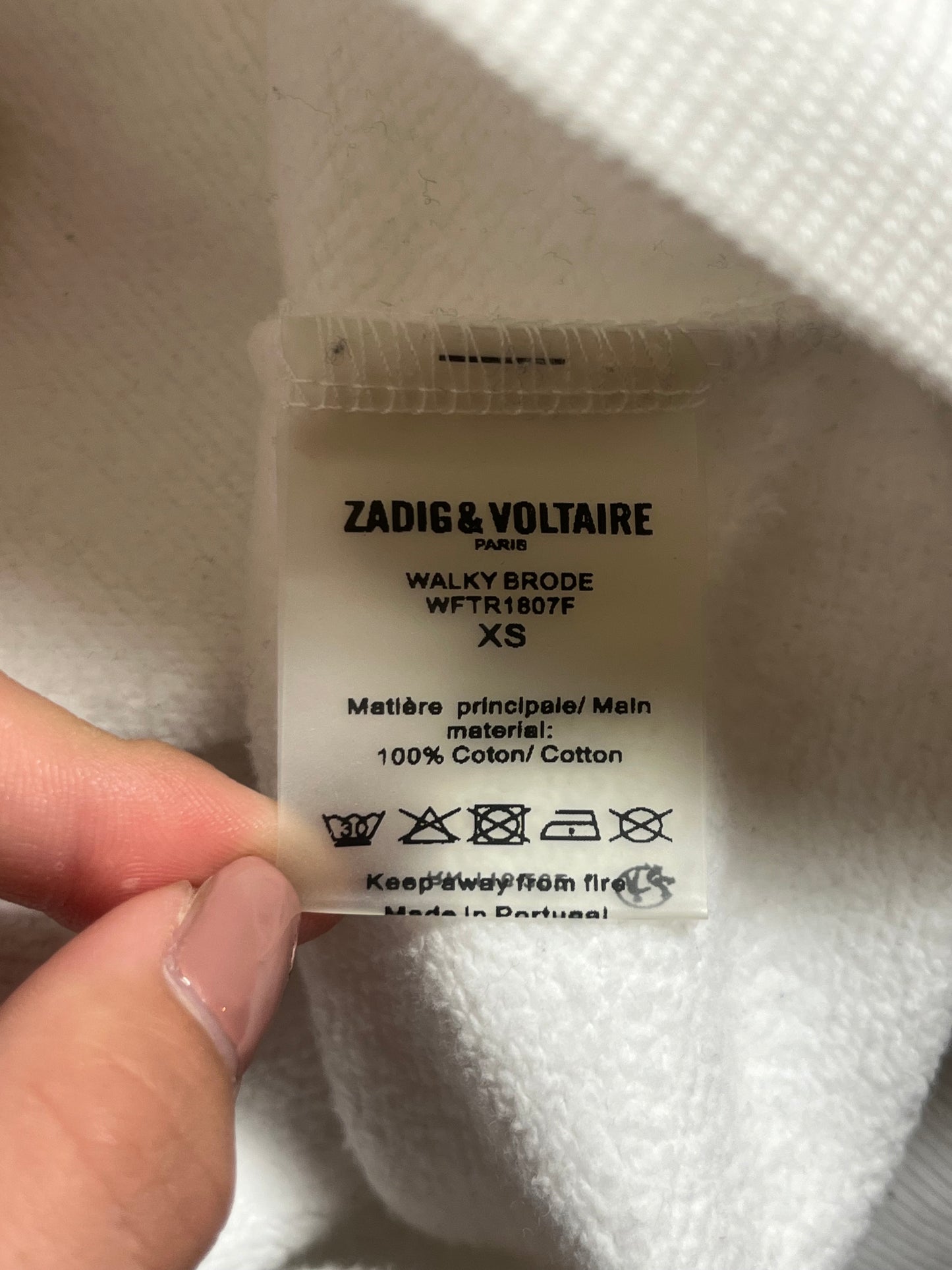 Sweat blanc motifs dans le dos Zadig & Voltaire - XS/S