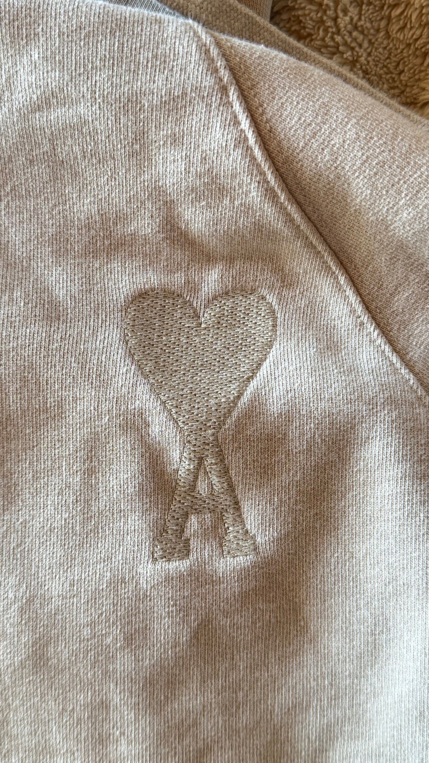 Sweat à capuche beige Ami Paris - M mixte