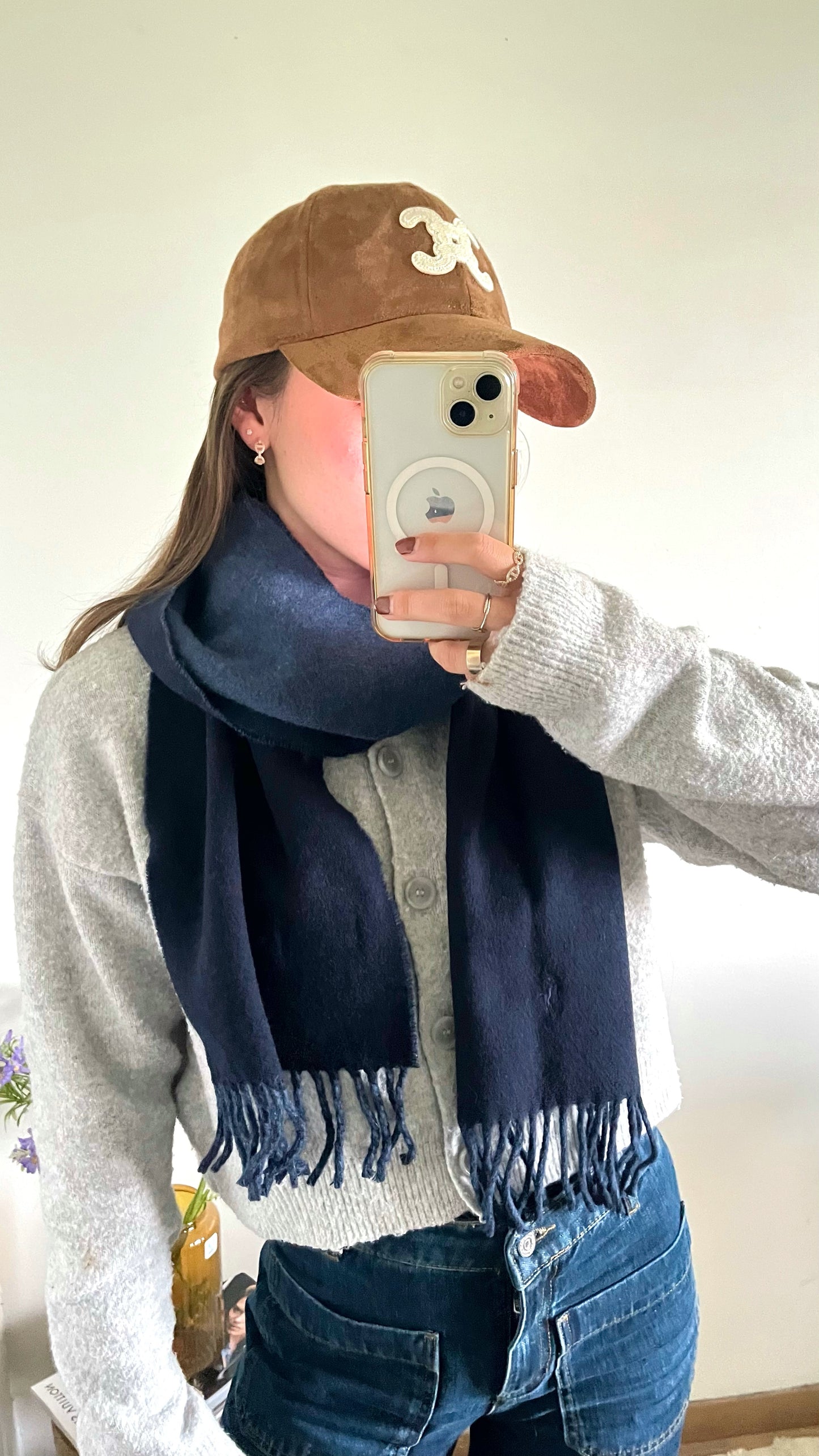 Écharpe en laine bleu marine Ralph Lauren