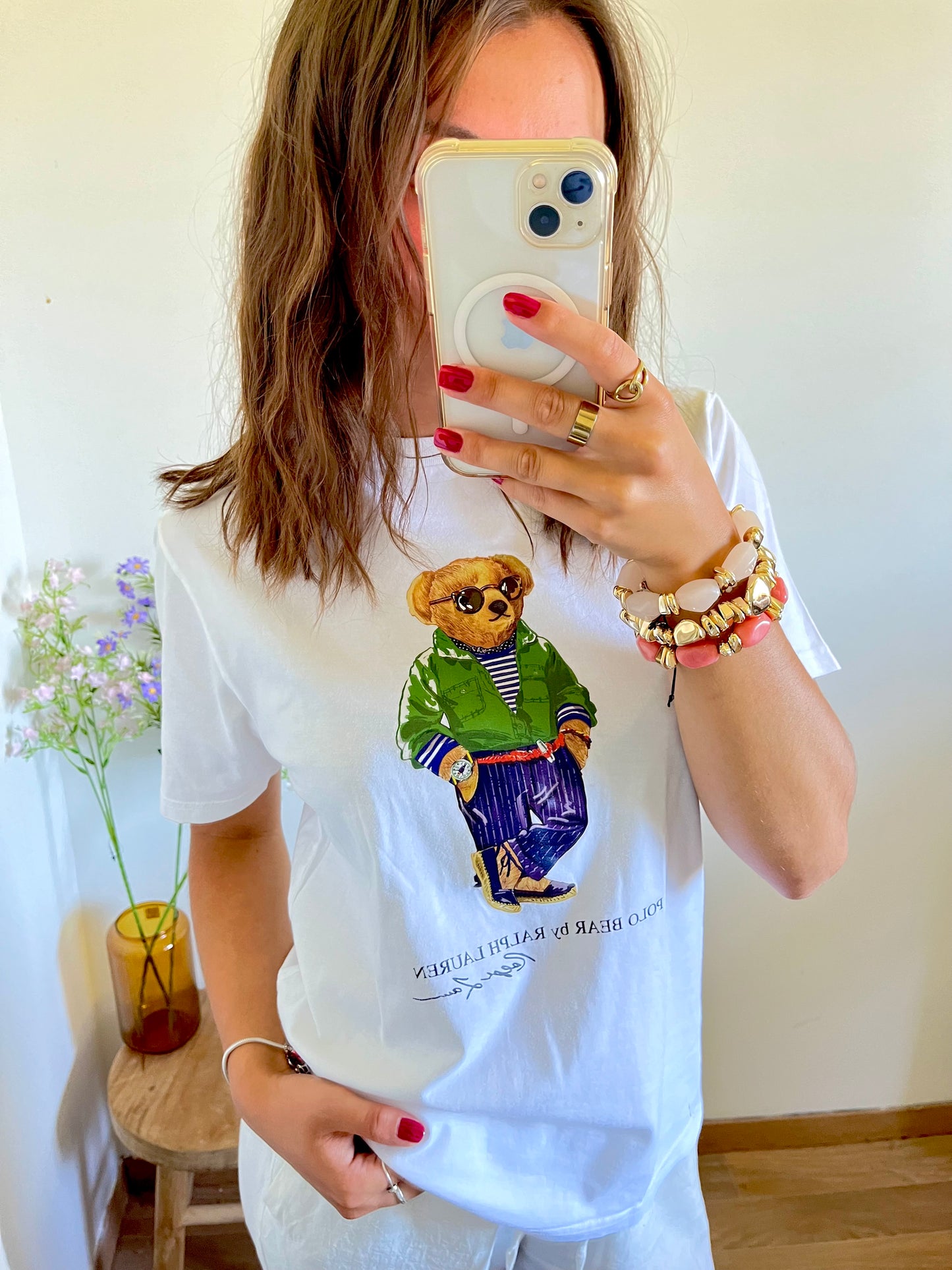 T-shirt blanc nounours Ralph Lauren - S