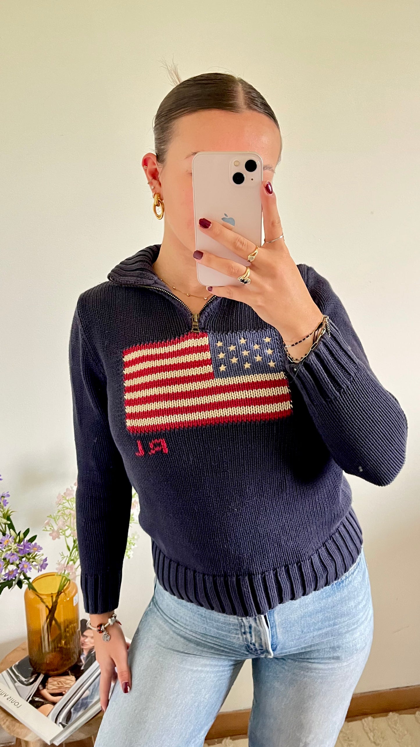Pull demi-zippé American Flag Ralph Lauren - XS