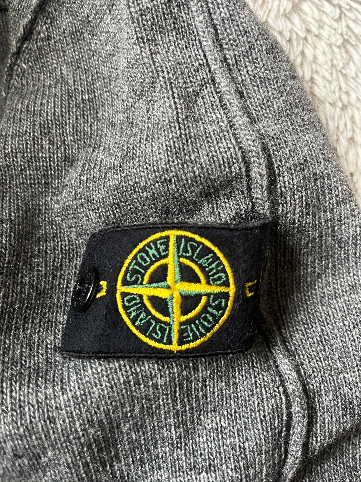 Pull en laine gris chiné Stone Island - S