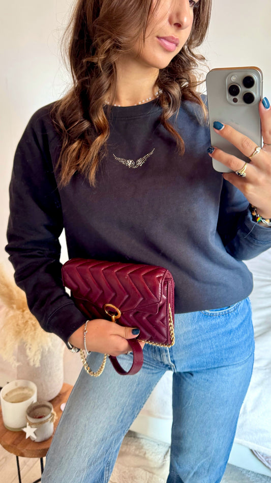 Sweat col rond noir Zadig & Voltaire - S