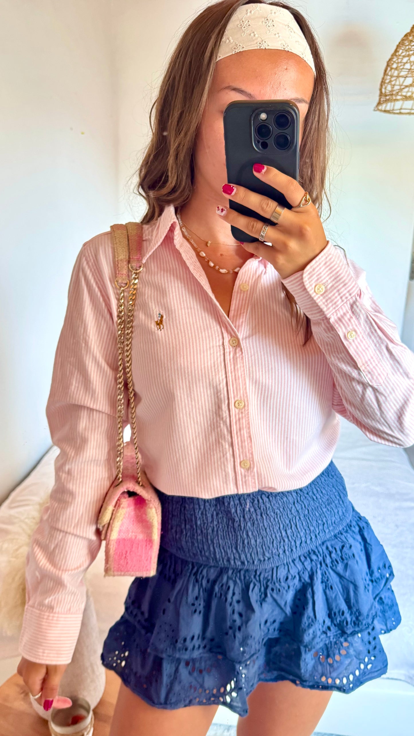 Chemise rayée rose Ralph Lauren - S