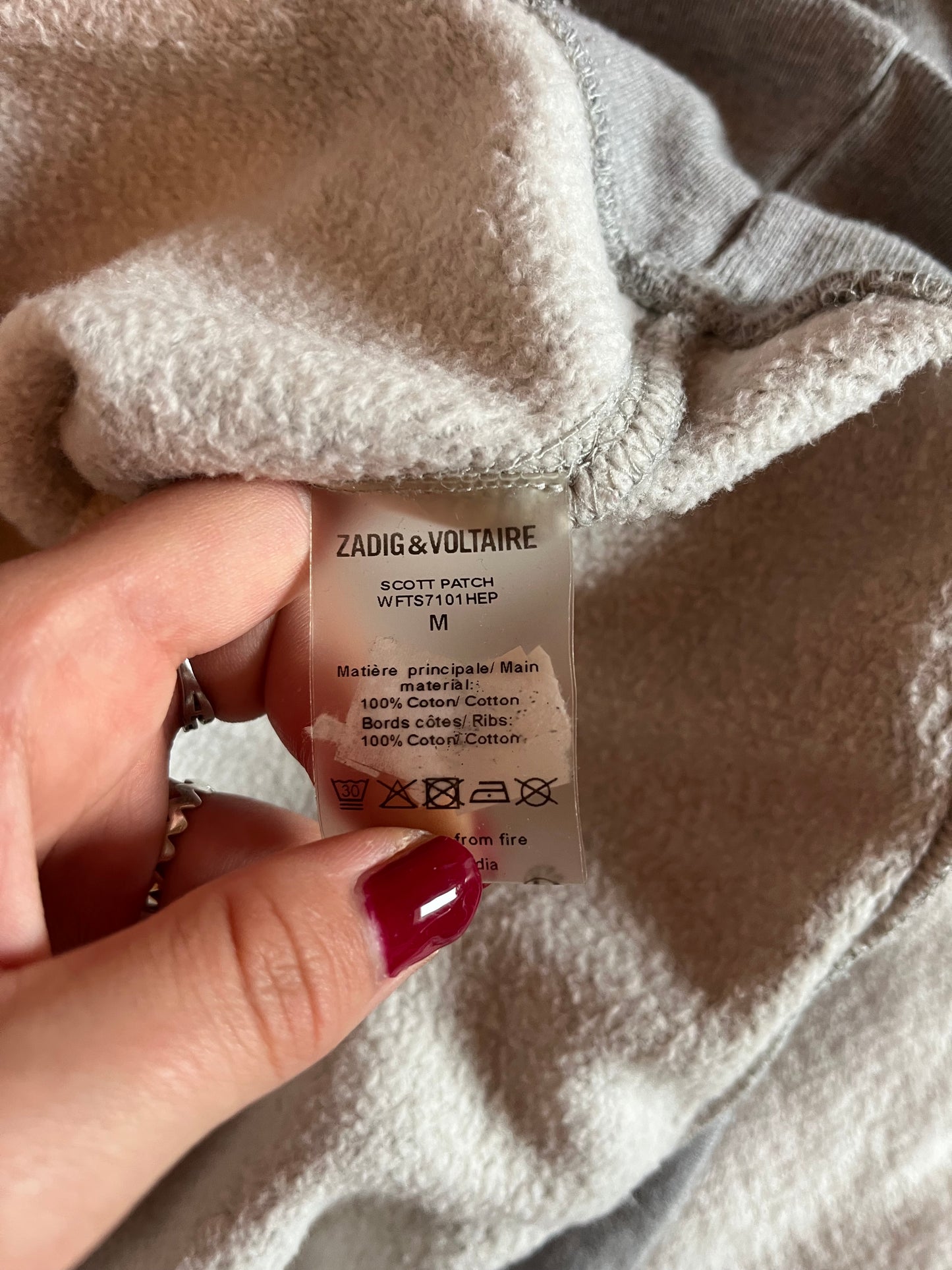 Pull col rond gris Zadig & Voltaire -M