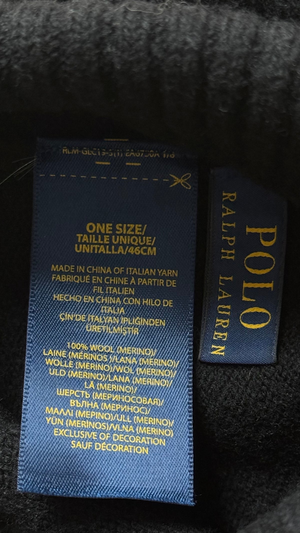 Bonnet en laine noir Ralph Lauren - TU
