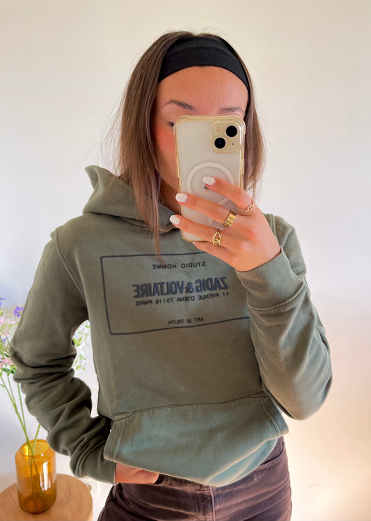 Sweat à capuche kaki Zadig & Voltaire - XS