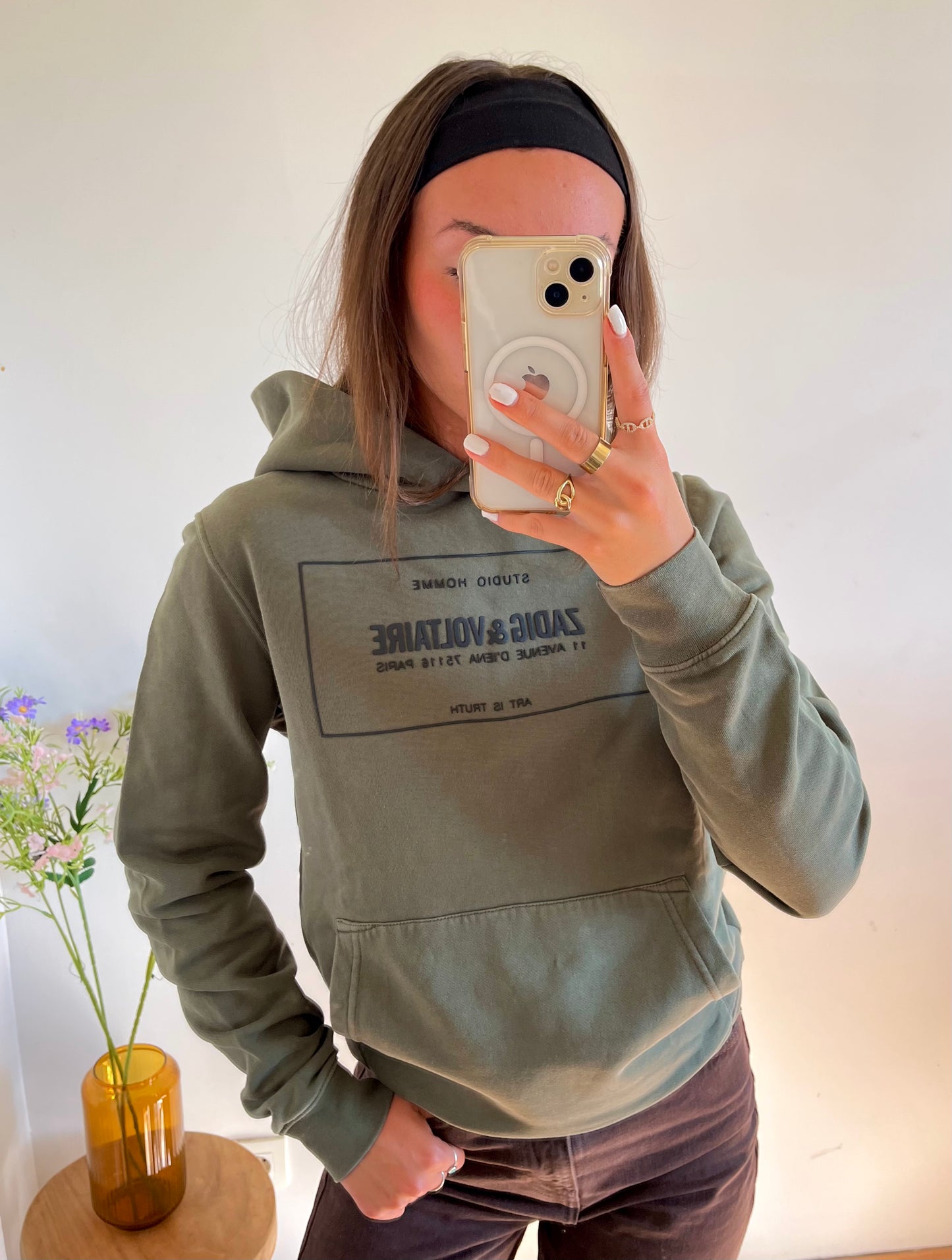 Sweat à capuche kaki Zadig & Voltaire - XS