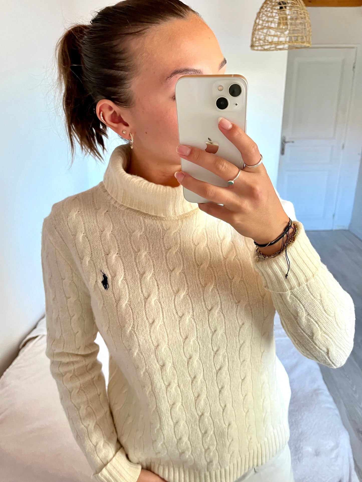 Col roulé torsadé Ralph Lauren laine & cachemire - M