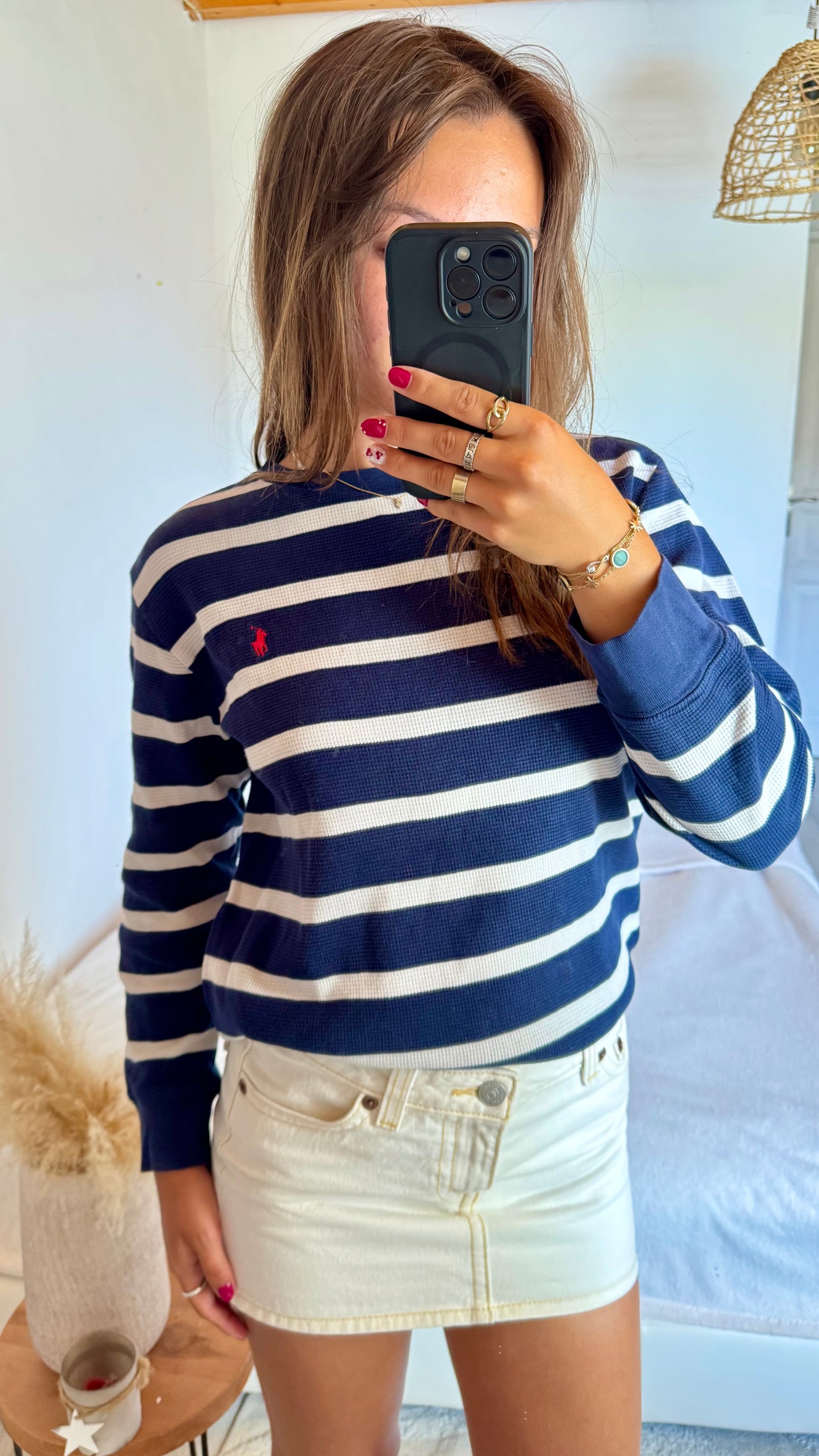 Pull col rond marinière Ralph Lauren - XS/S