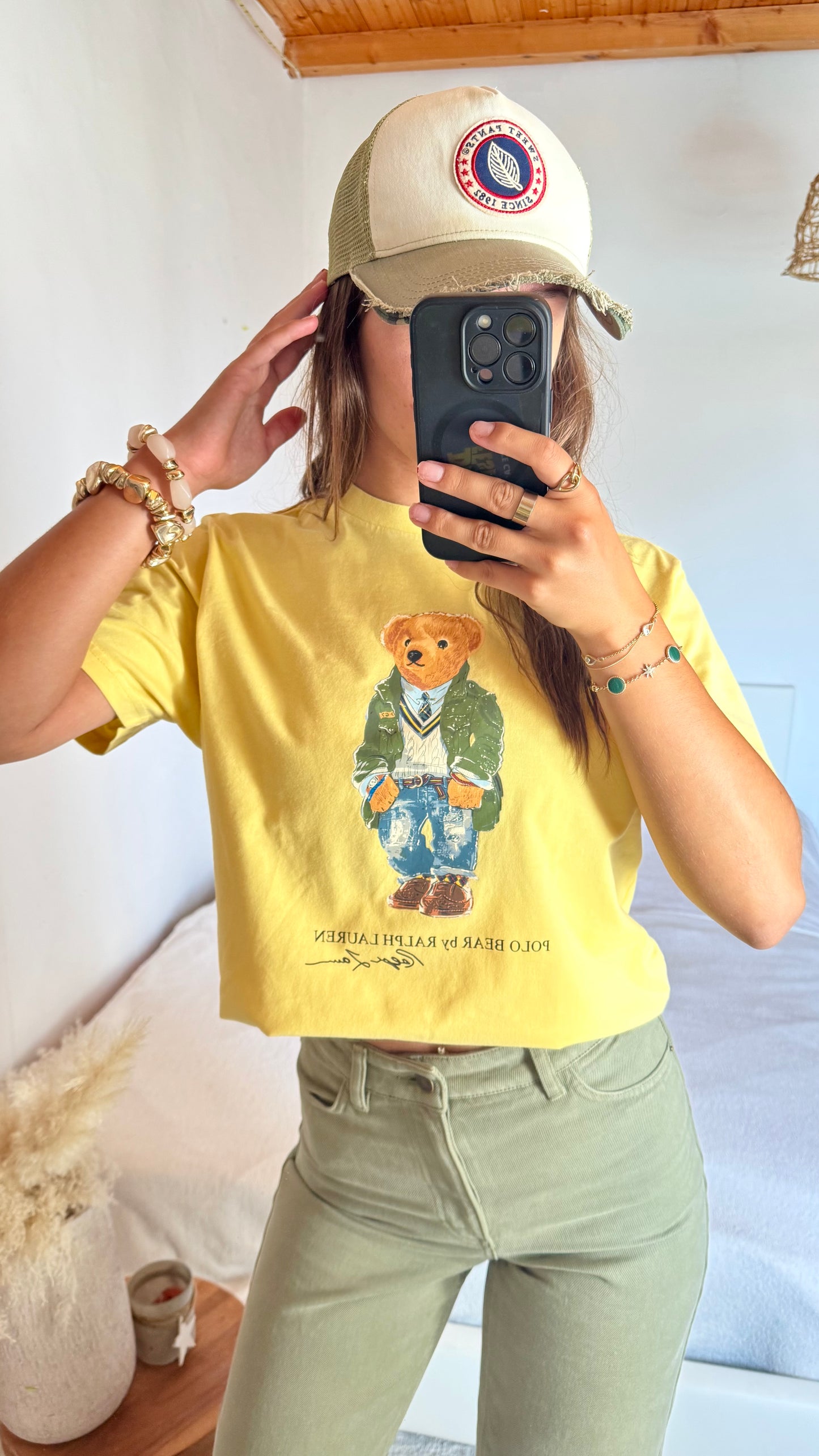 T-shirt Teddy Bear jaune Ralph Lauren - S