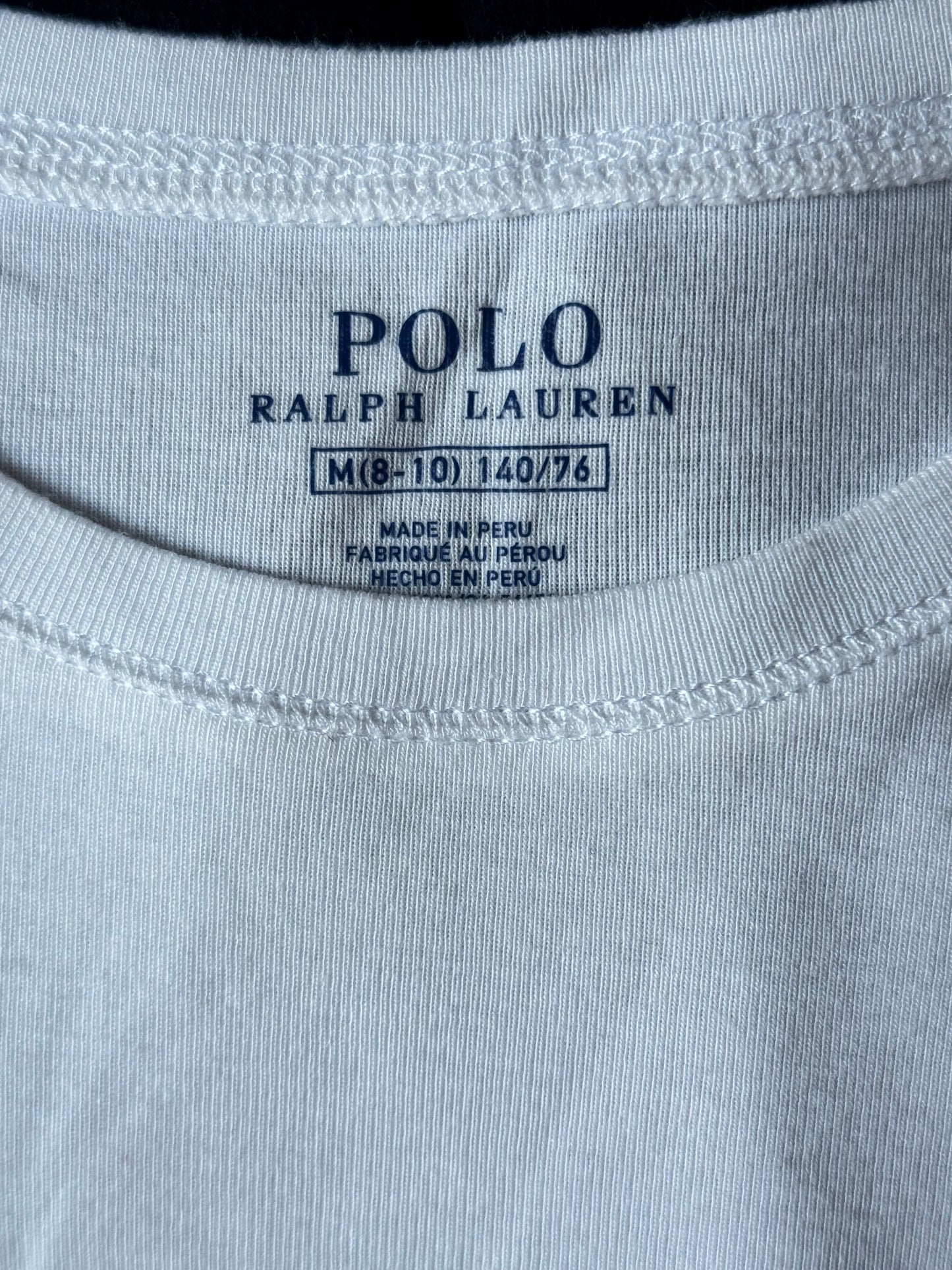 Pull col rond blanc Ralph Lauren - 8/10 ans