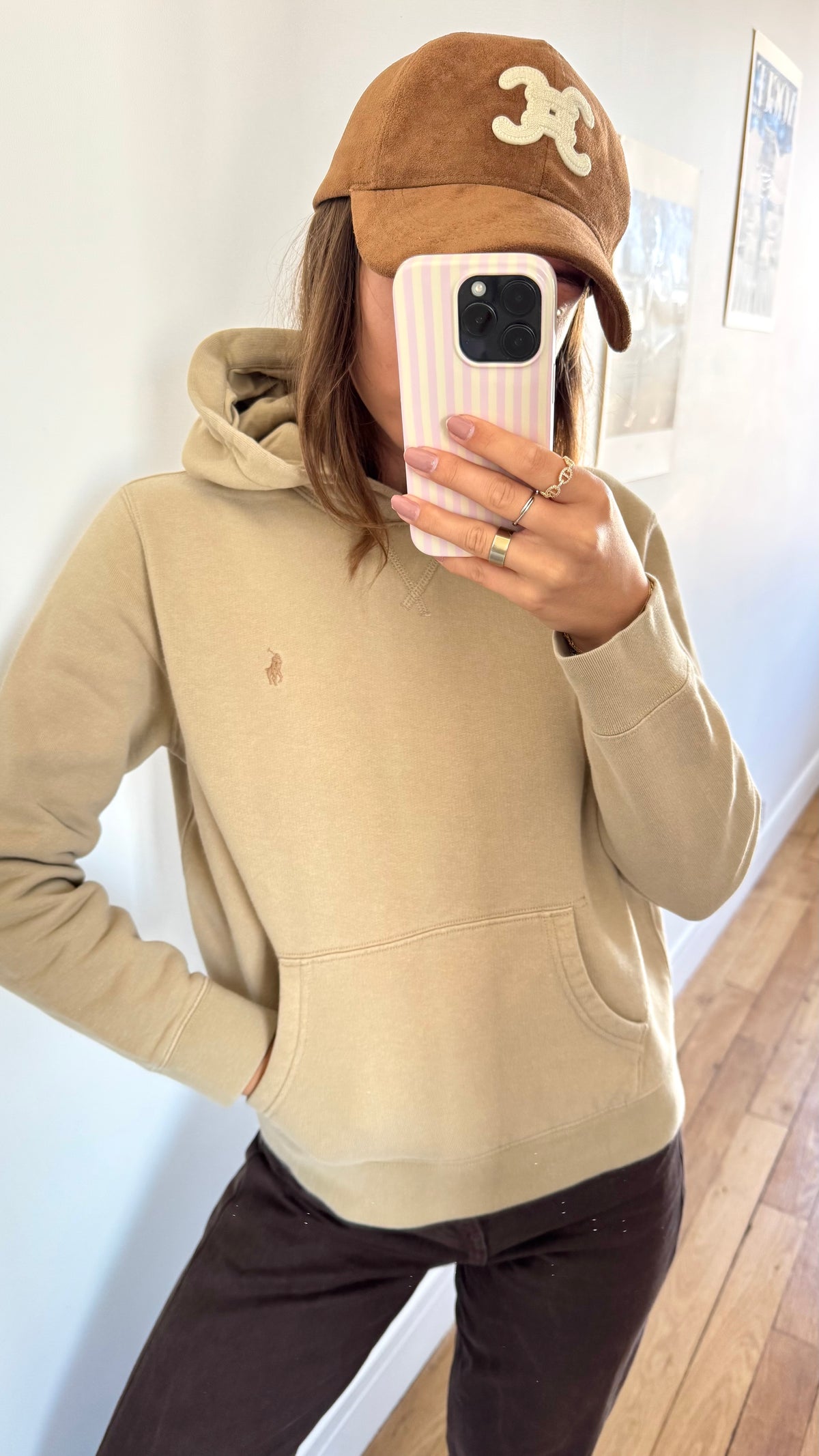 Sweat beige à capuche Ralph Lauren - XS