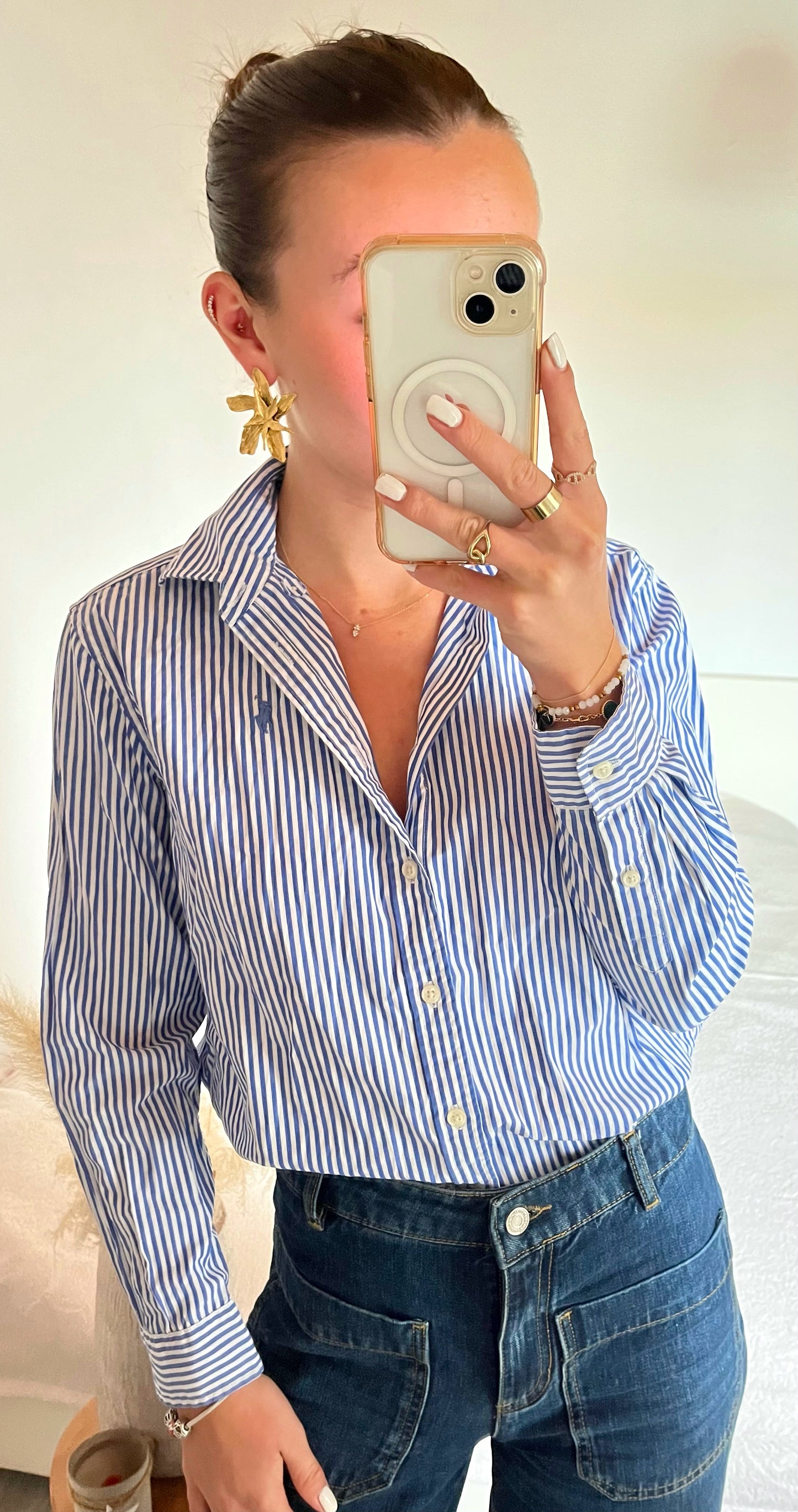 Chemise bleue rayures Ralph Lauren - XS