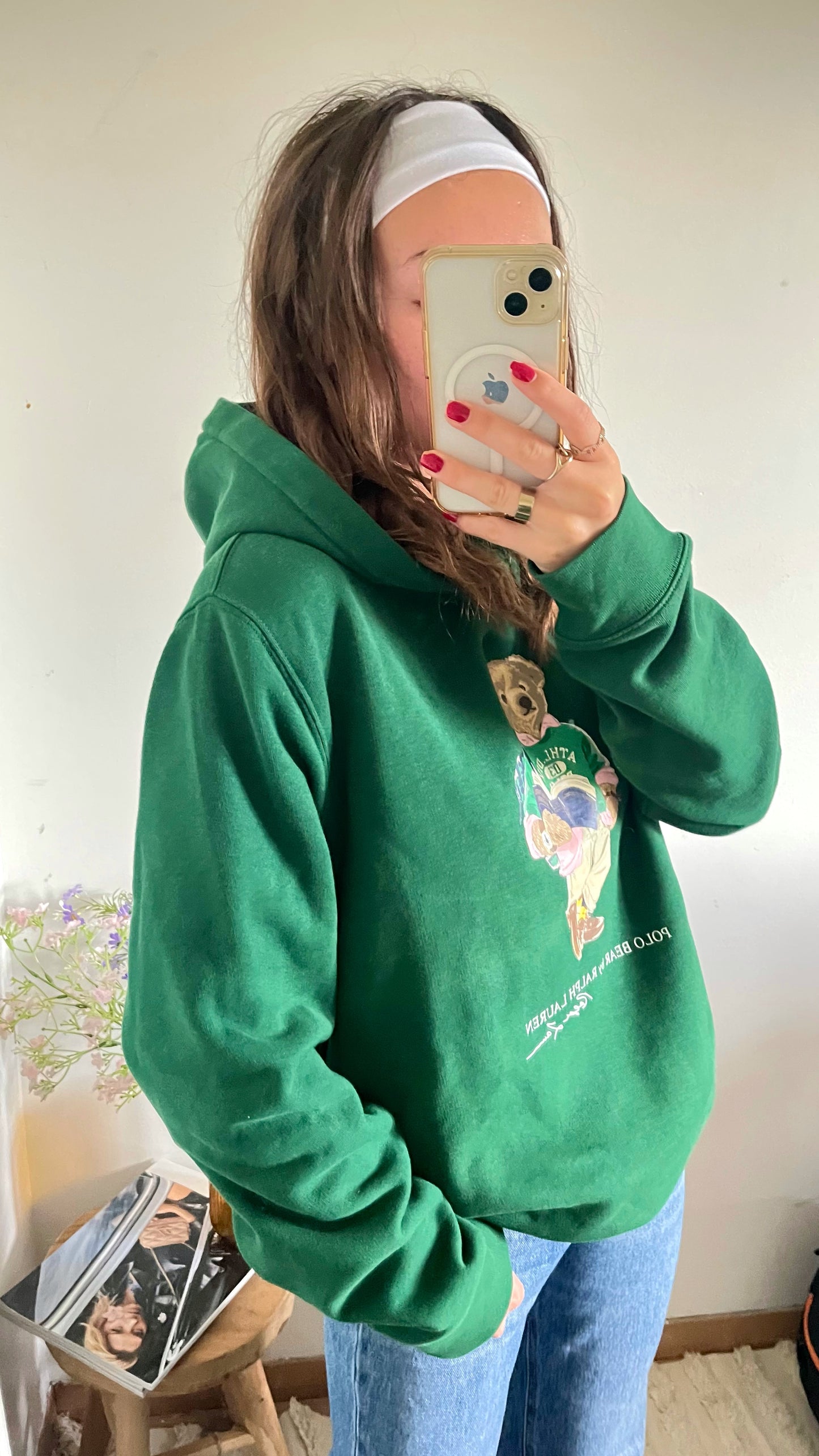 Sweat à capuche vert Teddy Bear Ralph Lauren - L femme / M homme