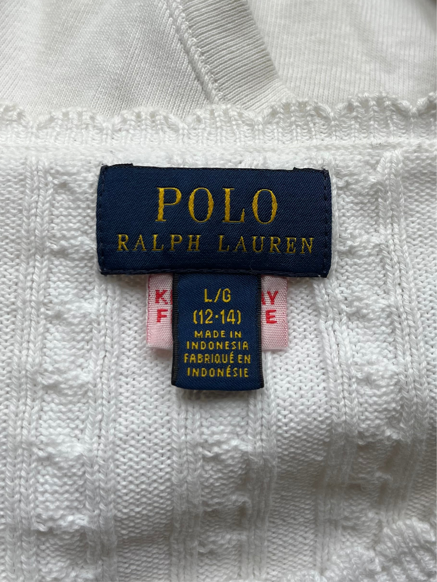 Gilet torsadé blanc Ralph Lauren - XS