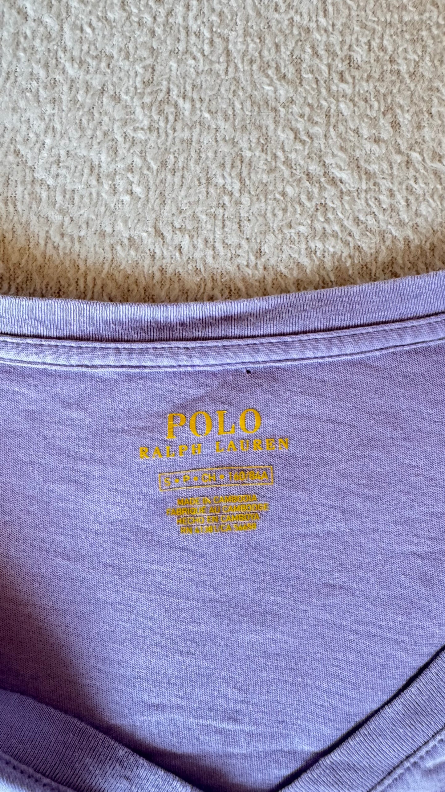 T-shirt col V lilas Ralph Lauren - S