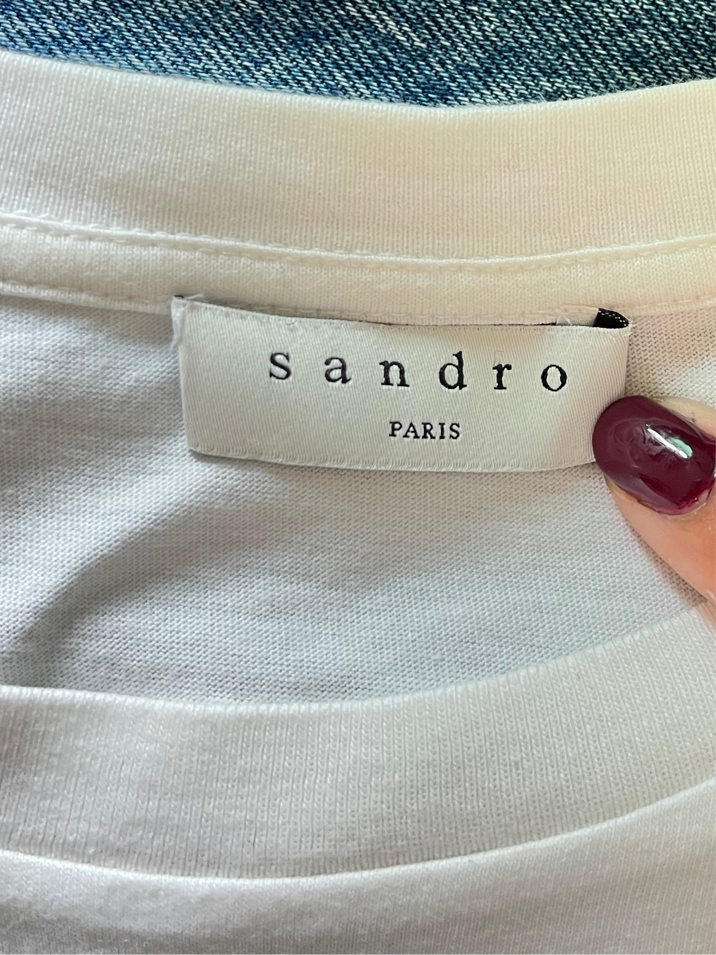 T-shirt blanc Sandro effet léopard - S